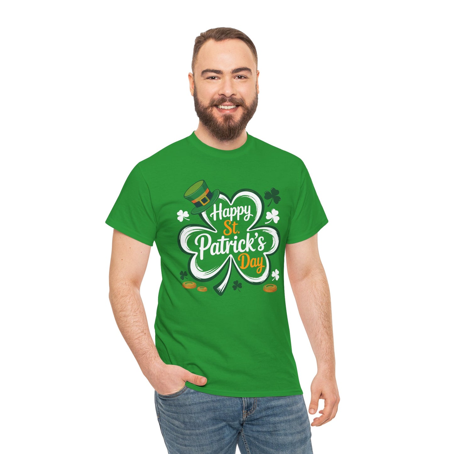 St. Patrick's Day Shamrock Tee — "Happy St. Patrick's Day" Graphic