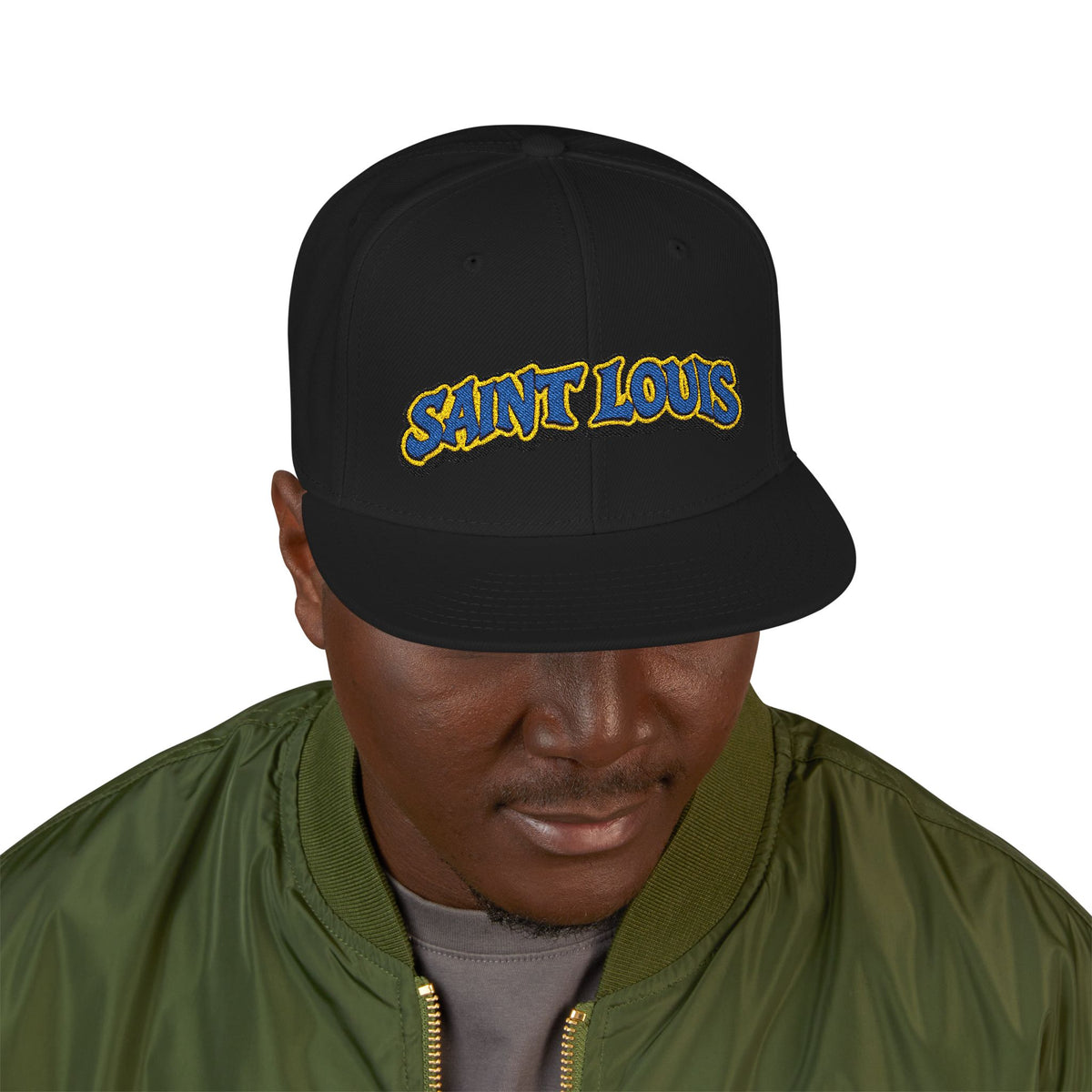 St. Louis Embroidered Snapback Hat — Retro Script Logo Cap