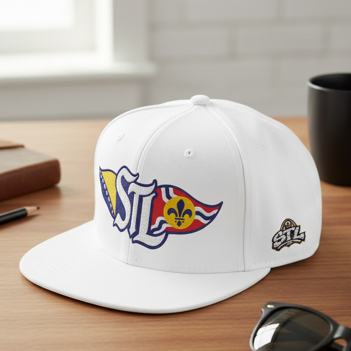Embroidered Snapback Hat — Saint Louis-Bosnia flag Logo