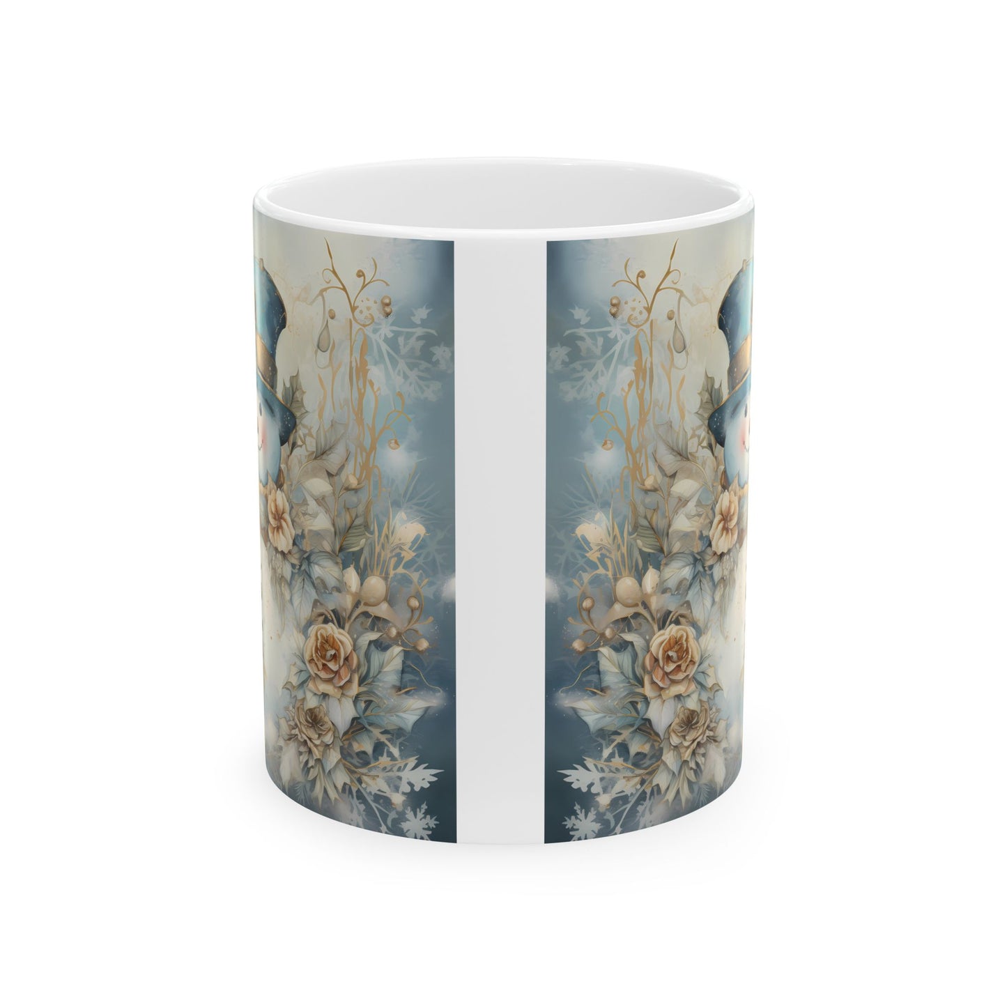Winter Bloom Snowman Mug (11oz, 15oz)-Ceramic