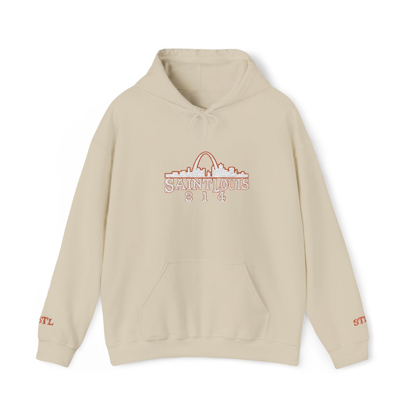 St. Louis Skyline Embroidered Hoodie Printify