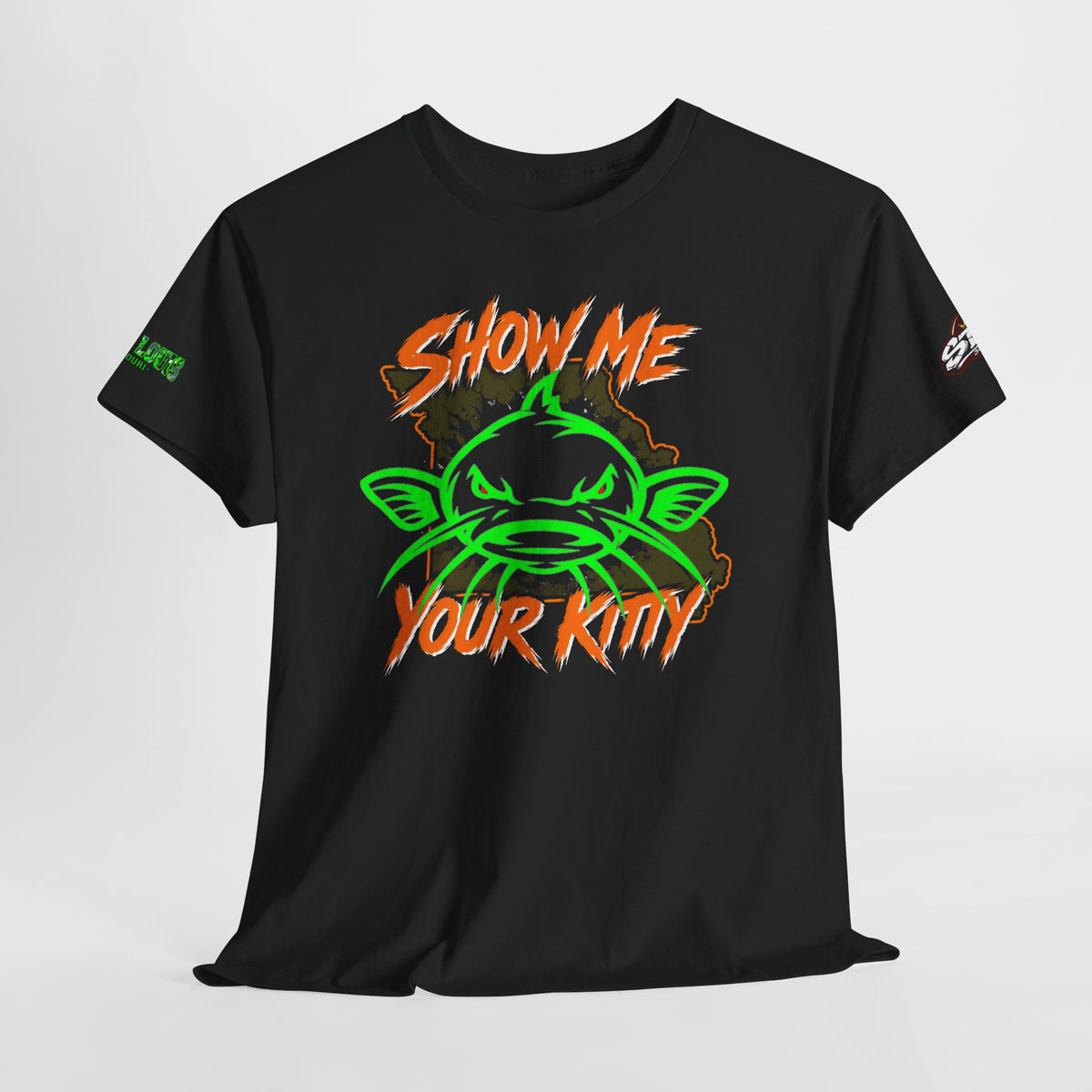 Show Me Your Kitty Graphic Tee — Neon Catfish Illustration Shirt⚠️ Contains AI-generated models