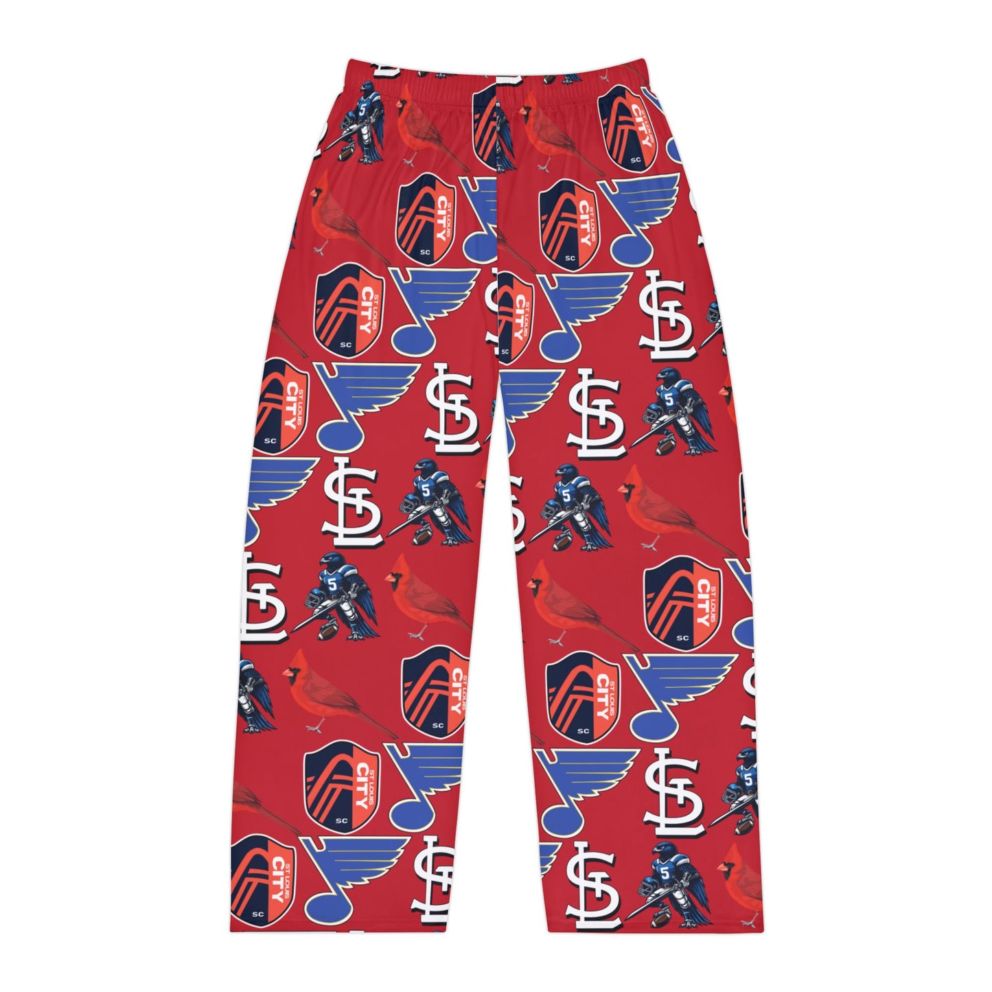 Pajama Pants - St Louis Sports Design in Red Printify