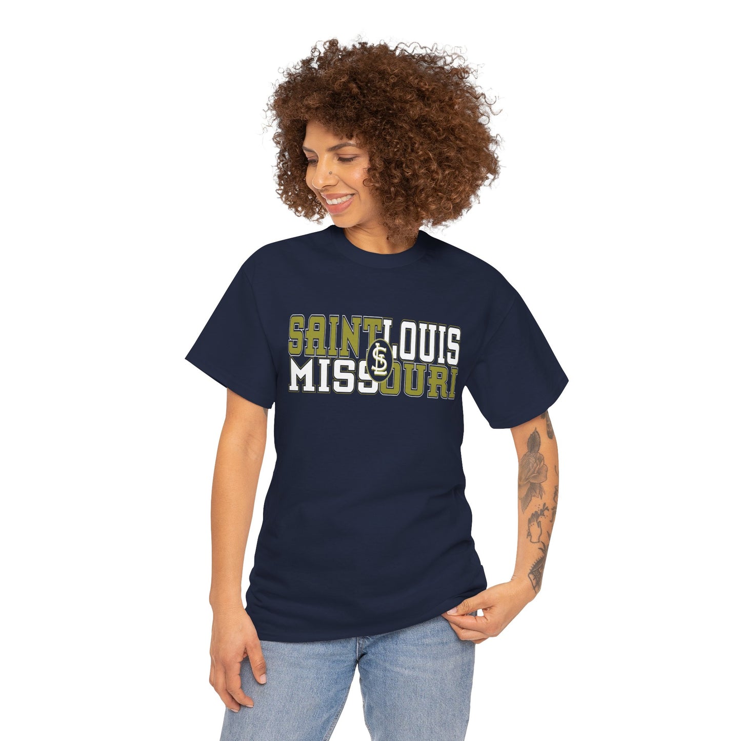 St Louis Missouri Gold & White Unisex Tee
