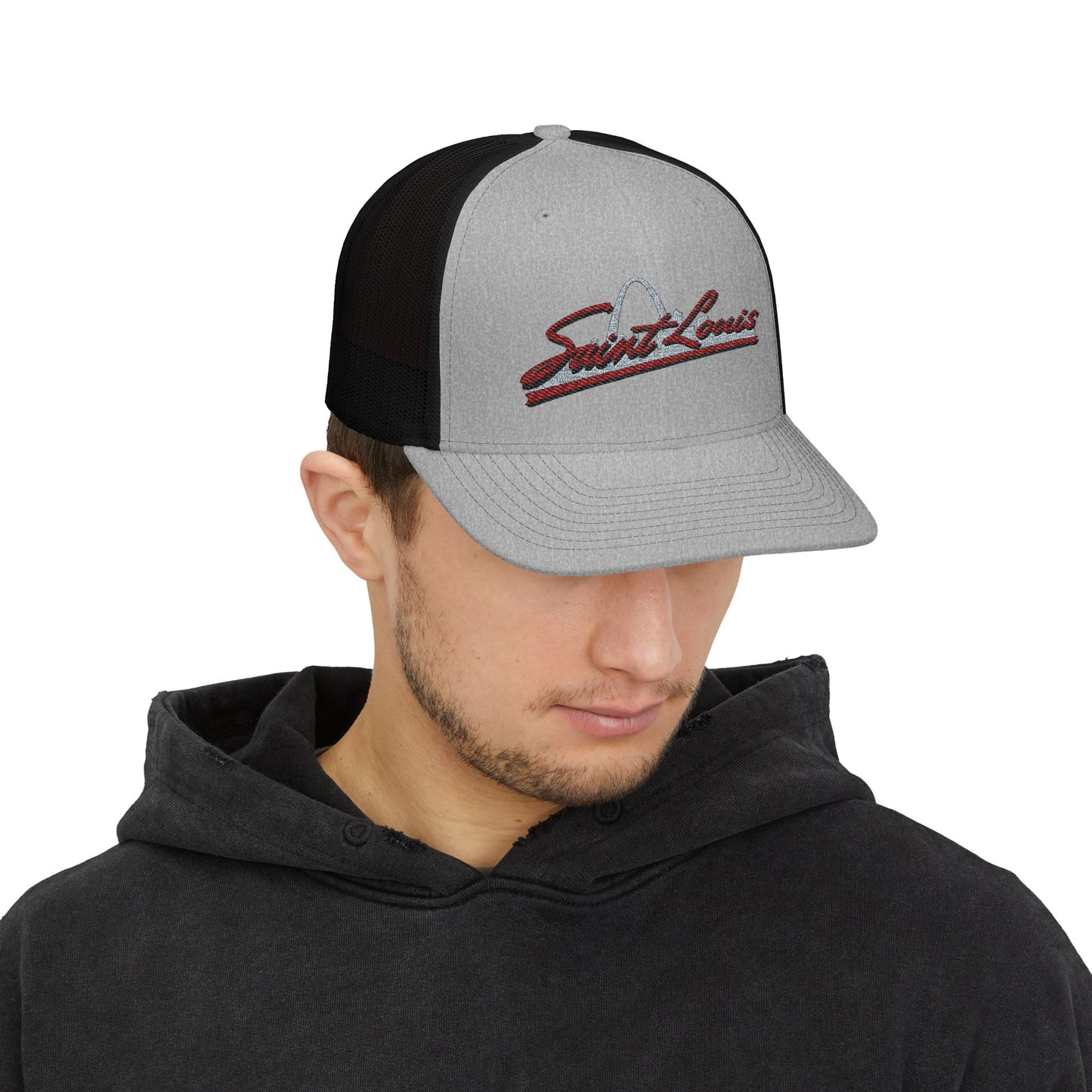 Embroidered Snapback Trucker Cap - Saint Louis Logo Printify