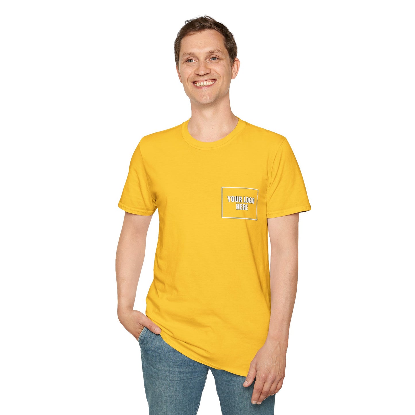 Custom Front Pocket Logo Work T-Shirt