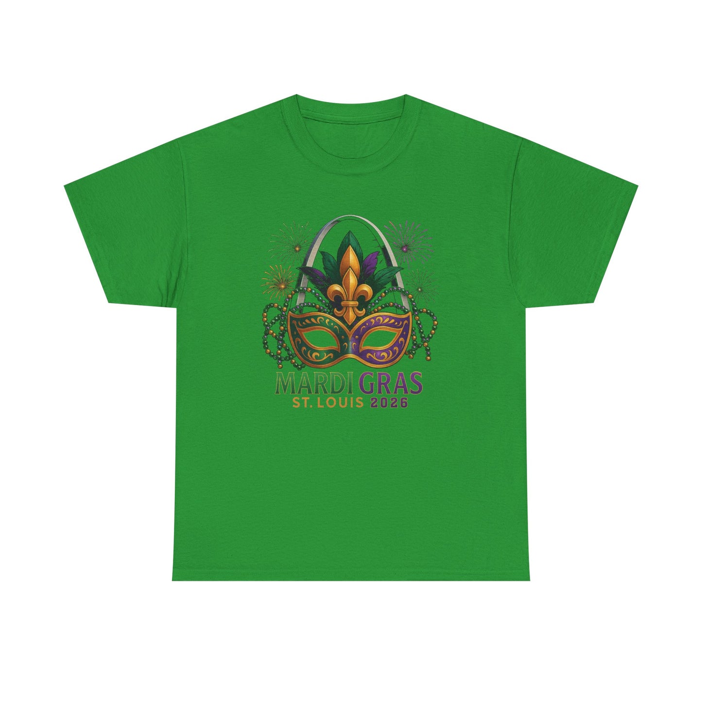 Mardi Gras Graphic T-Shirt — Festive Mask & Beads Tee