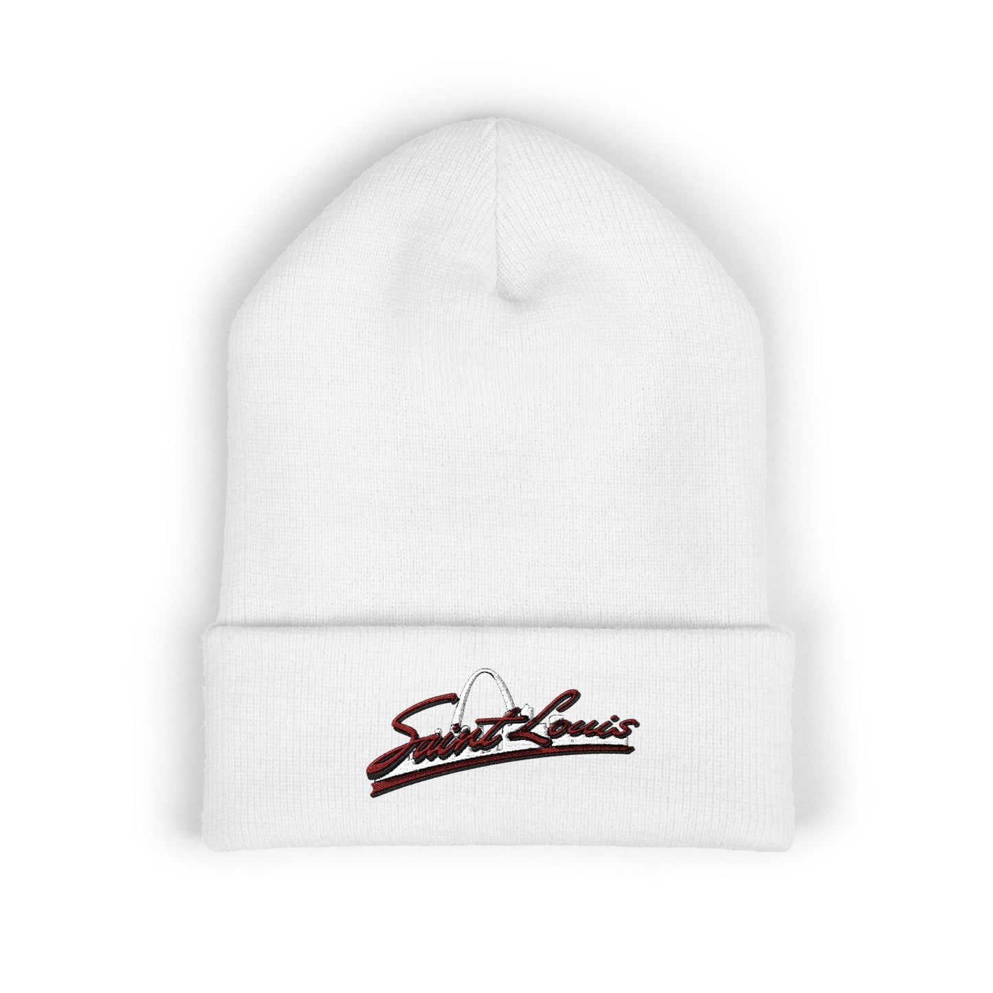 Embroidered Beanie - Saint Louis Red Lettering