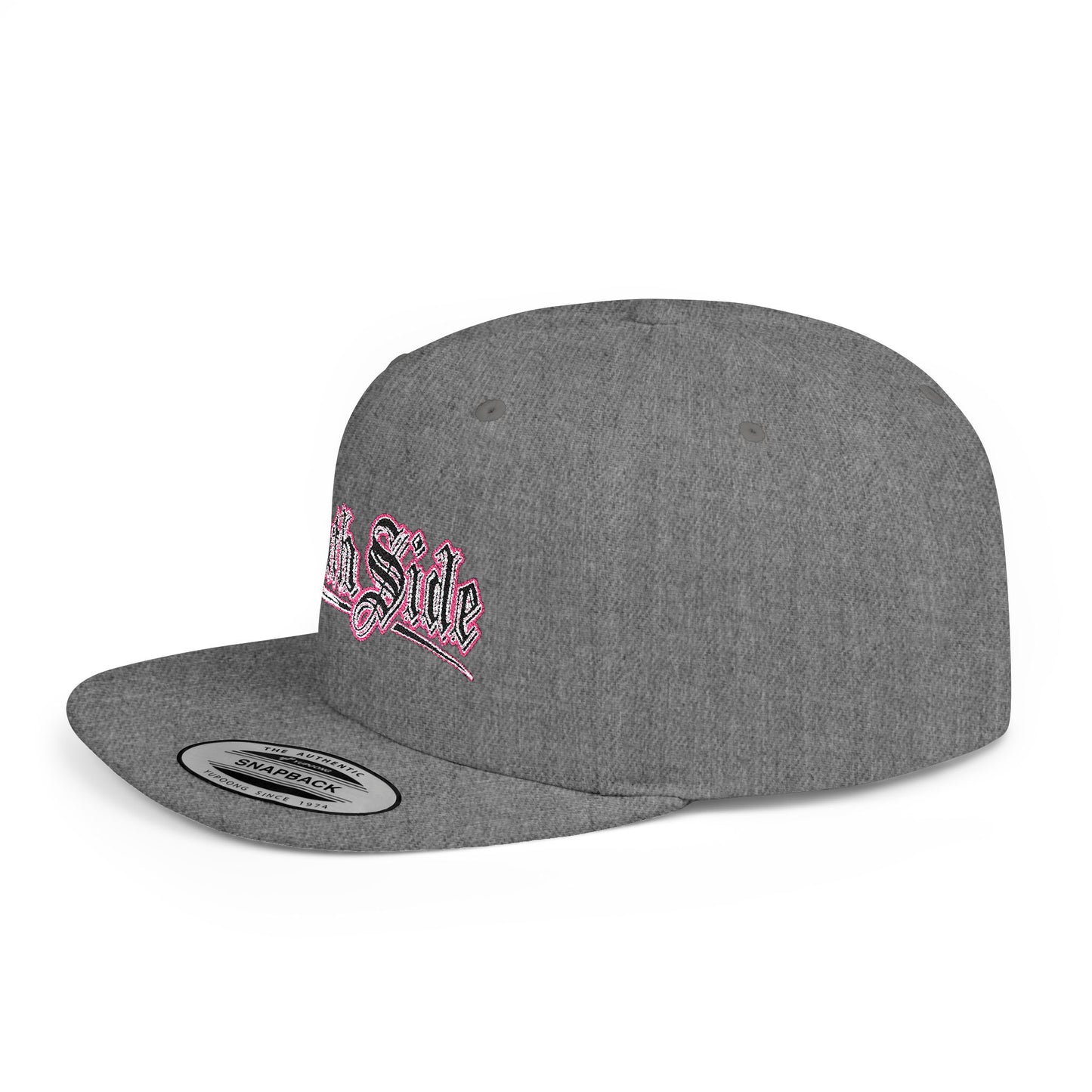 South Side Flat Bill Snapback Pink outline Printify
