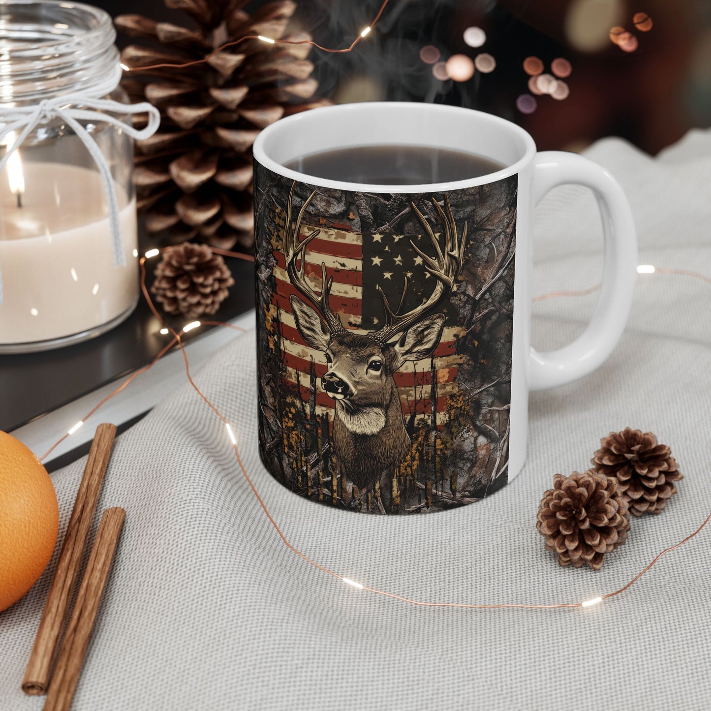 Ceramic Mug, (11oz, 15oz) American Hunter Design