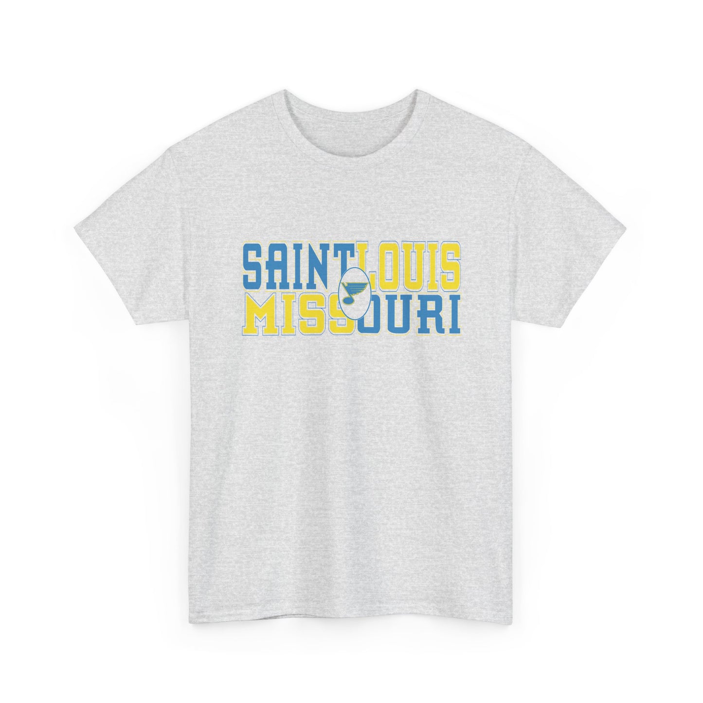 Saint Louis Missouri Tee in Blue & Gold Font