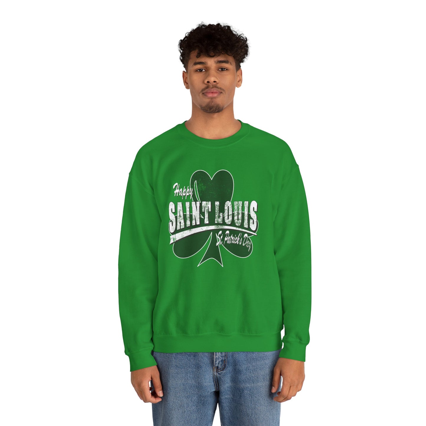 Saint Louis Shamrock Crewneck Sweatshirt — Retro St. Louis Pride Pullover