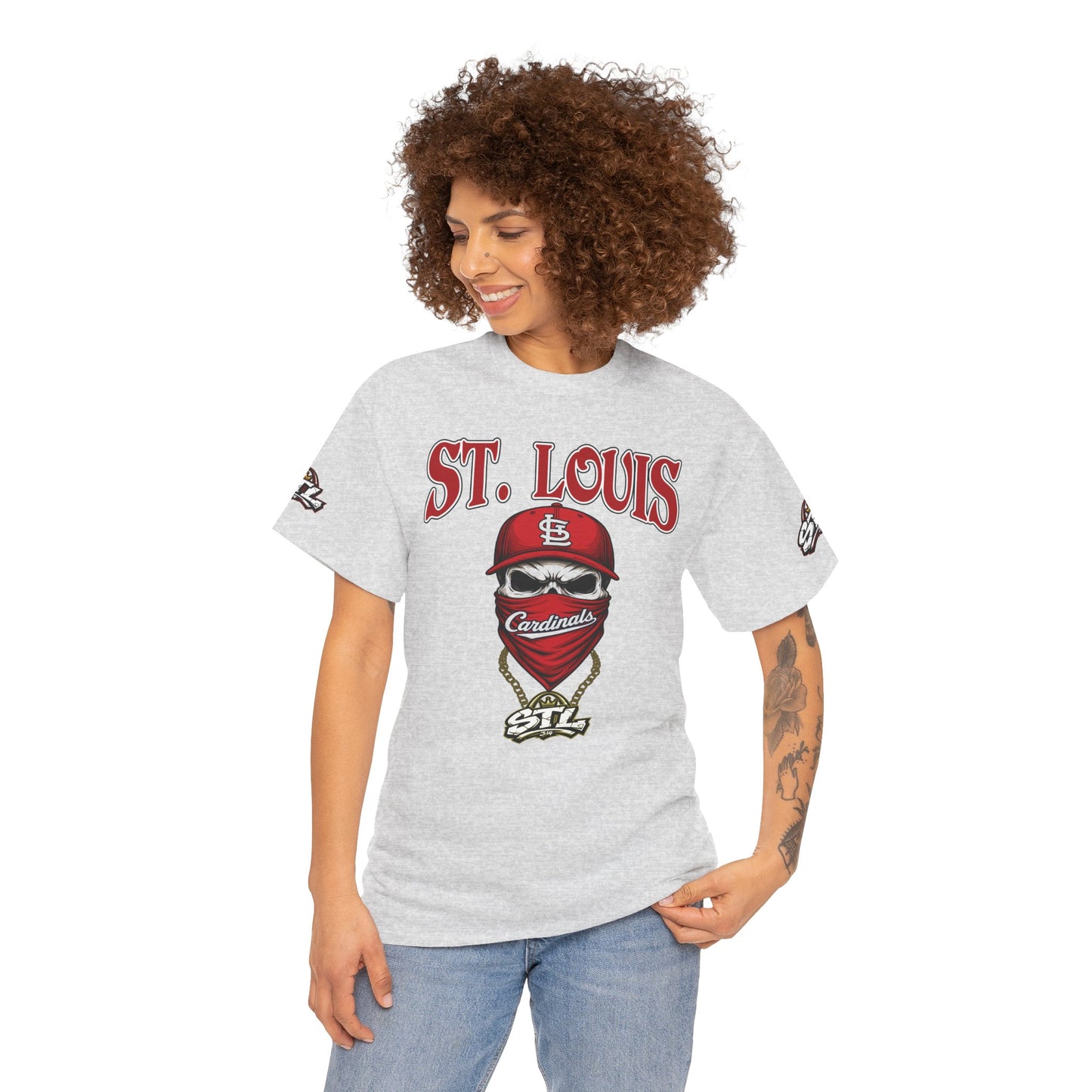 St. Louis Cardinals Masked Fan T-Shirt — STL Baseball Tee ⚠️ Contains AI-generated models