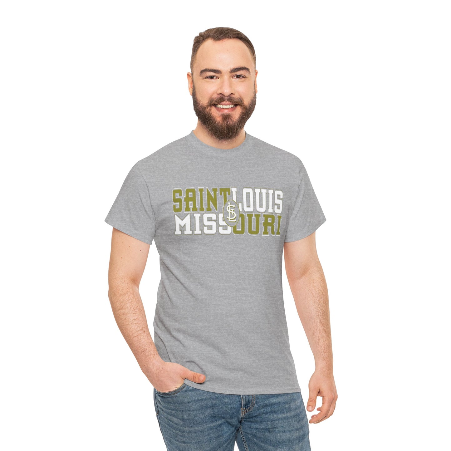 St Louis Missouri Gold & White Unisex Tee