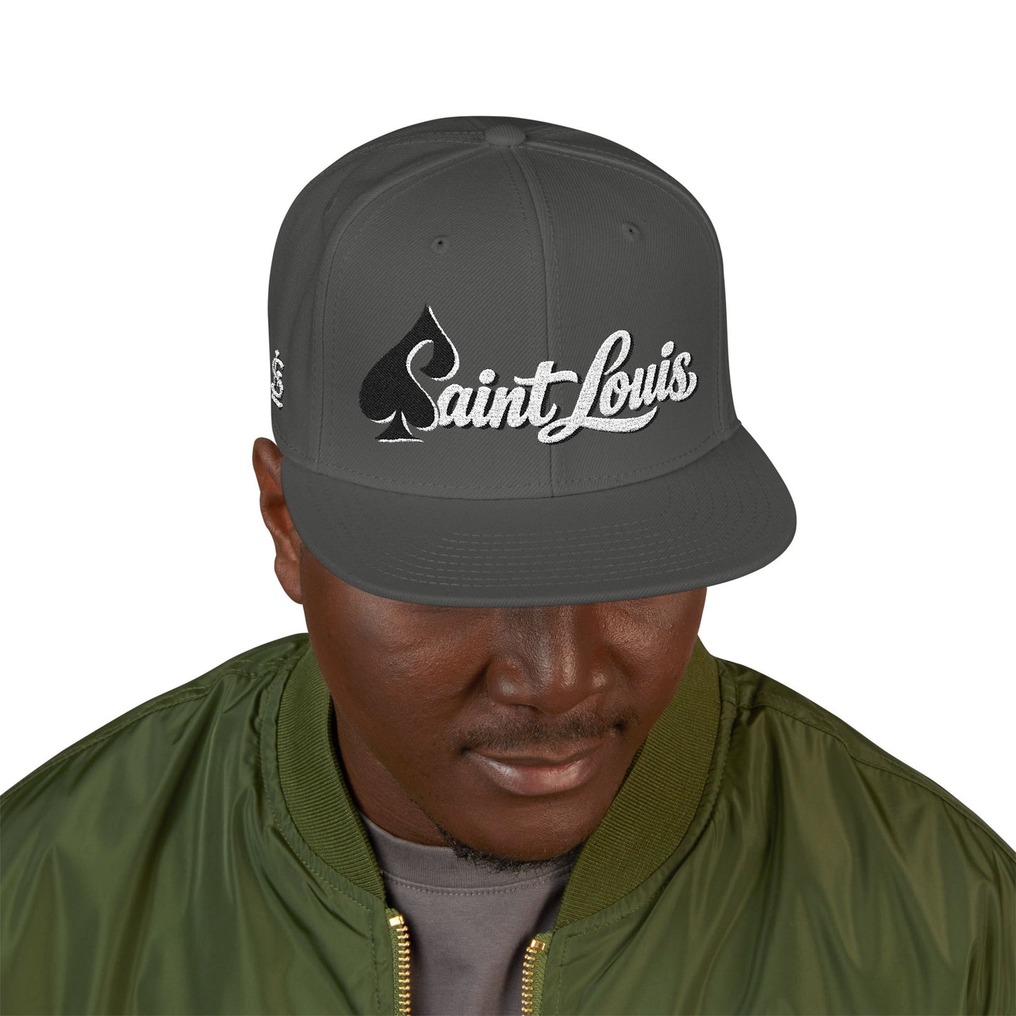 Embroidered 'Saint Louis' Snapback Hat