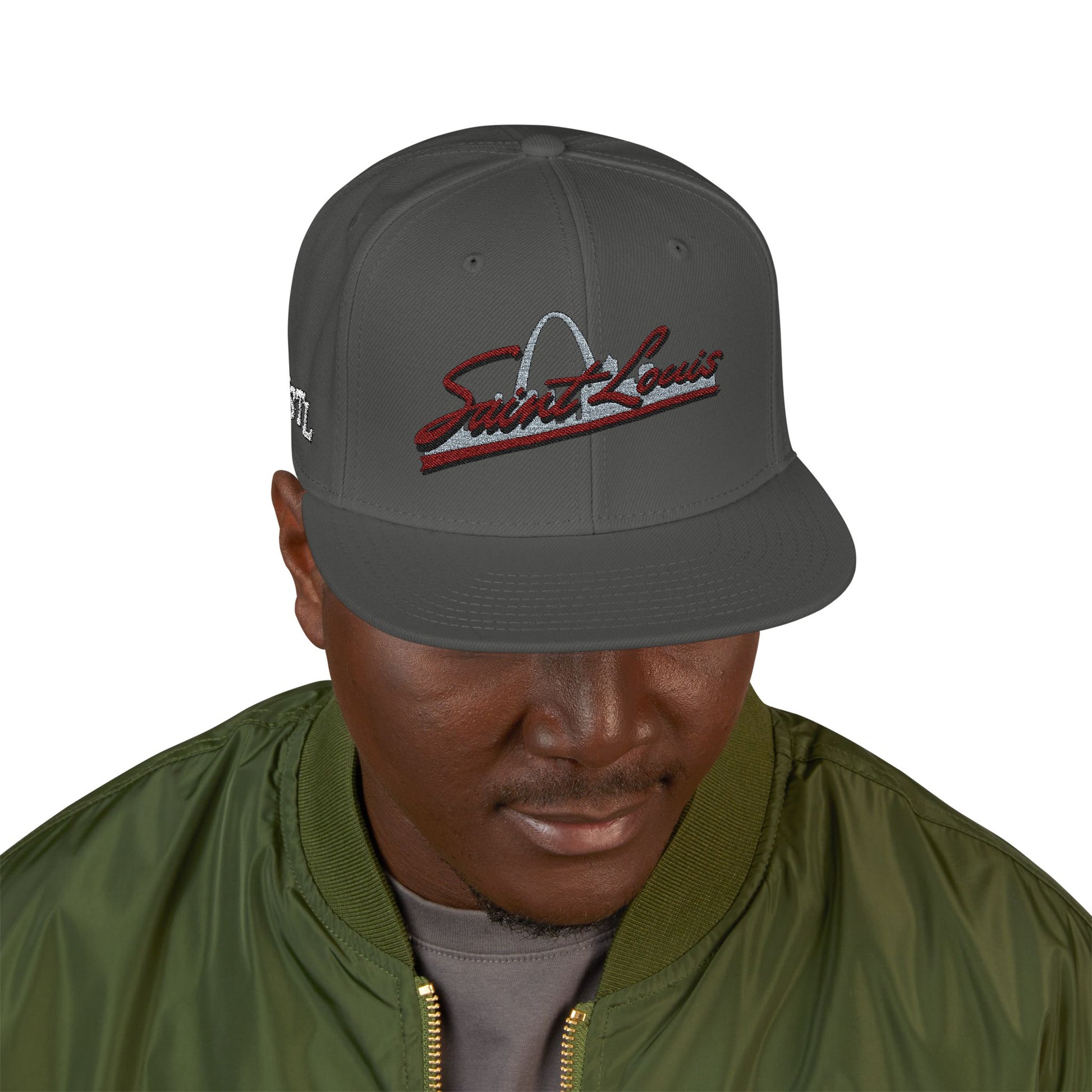 Embroidered Snapback-Full Front Saint Louis Logo Printify