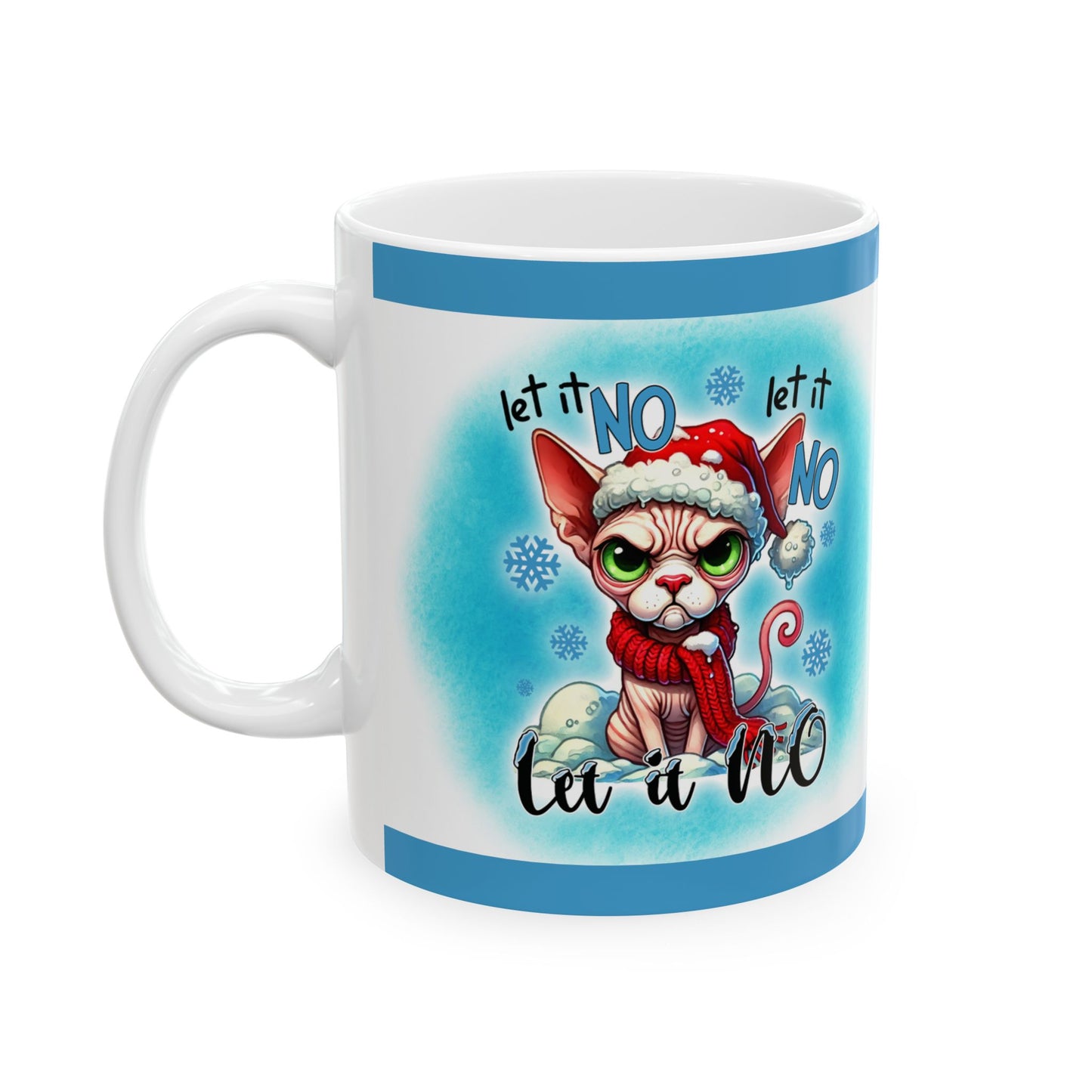 Ceramic Mug - Let it No Funny Cat Christmas Mug