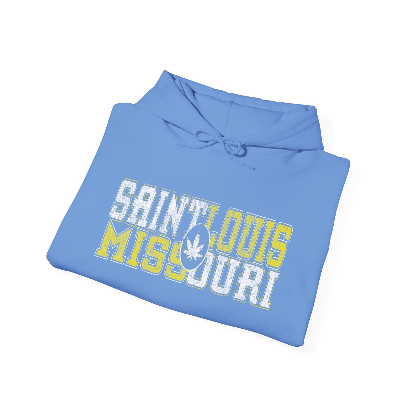 Saint Louis Missouri Hoodie – Retro Collegiate Design with Leaf Emblem