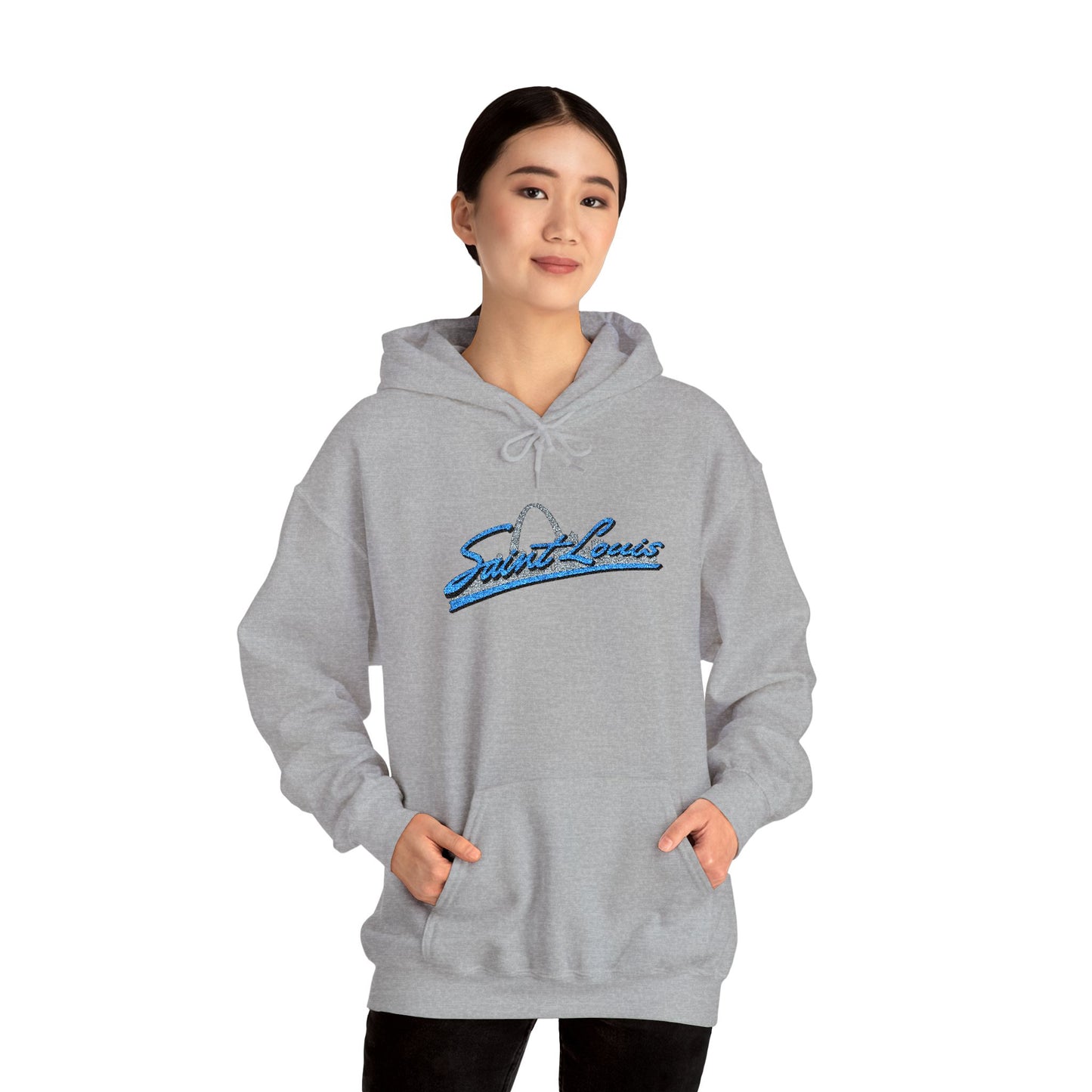 Embroidered Hoodie- Saint Louis Printify