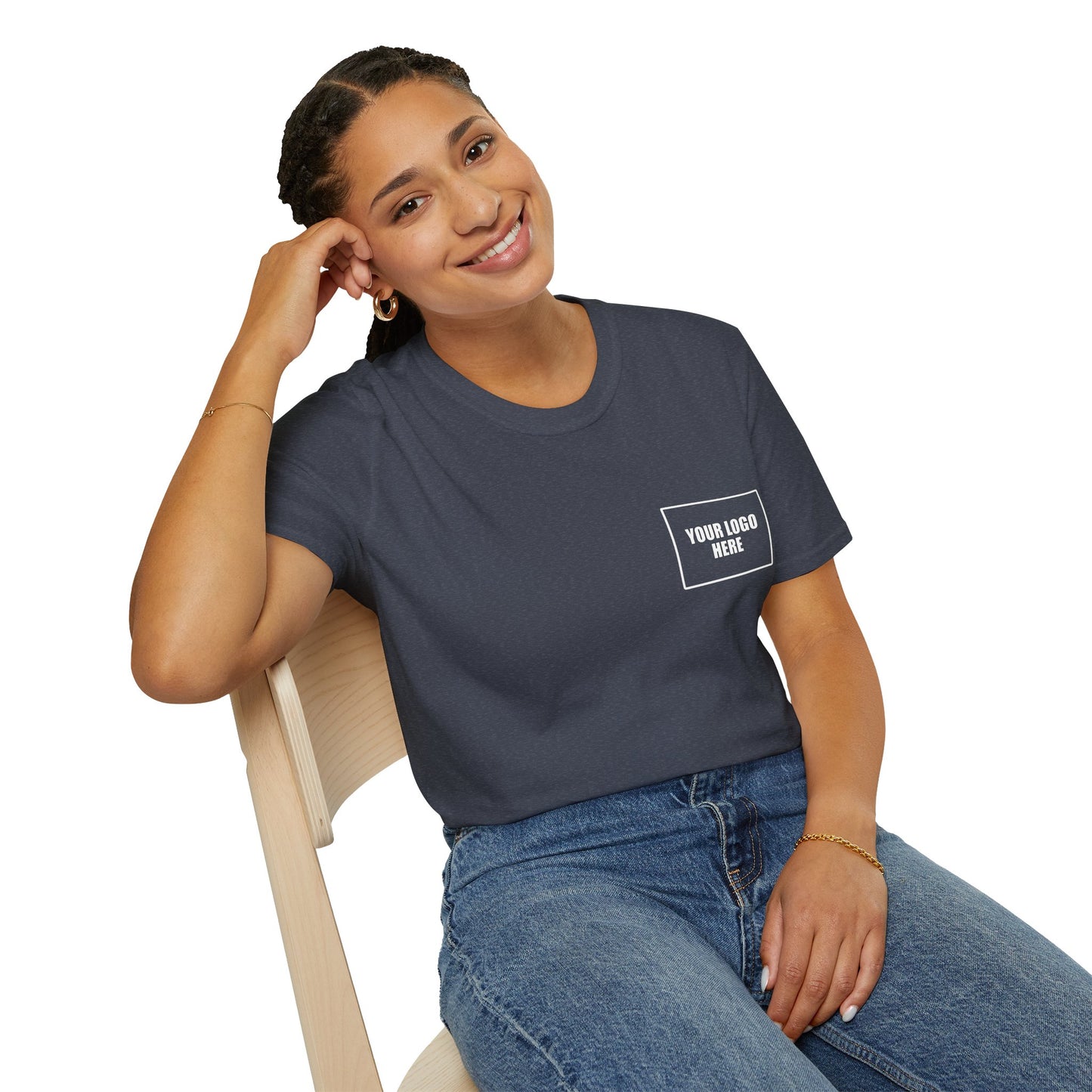 Custom Front Pocket Logo Work T-Shirt