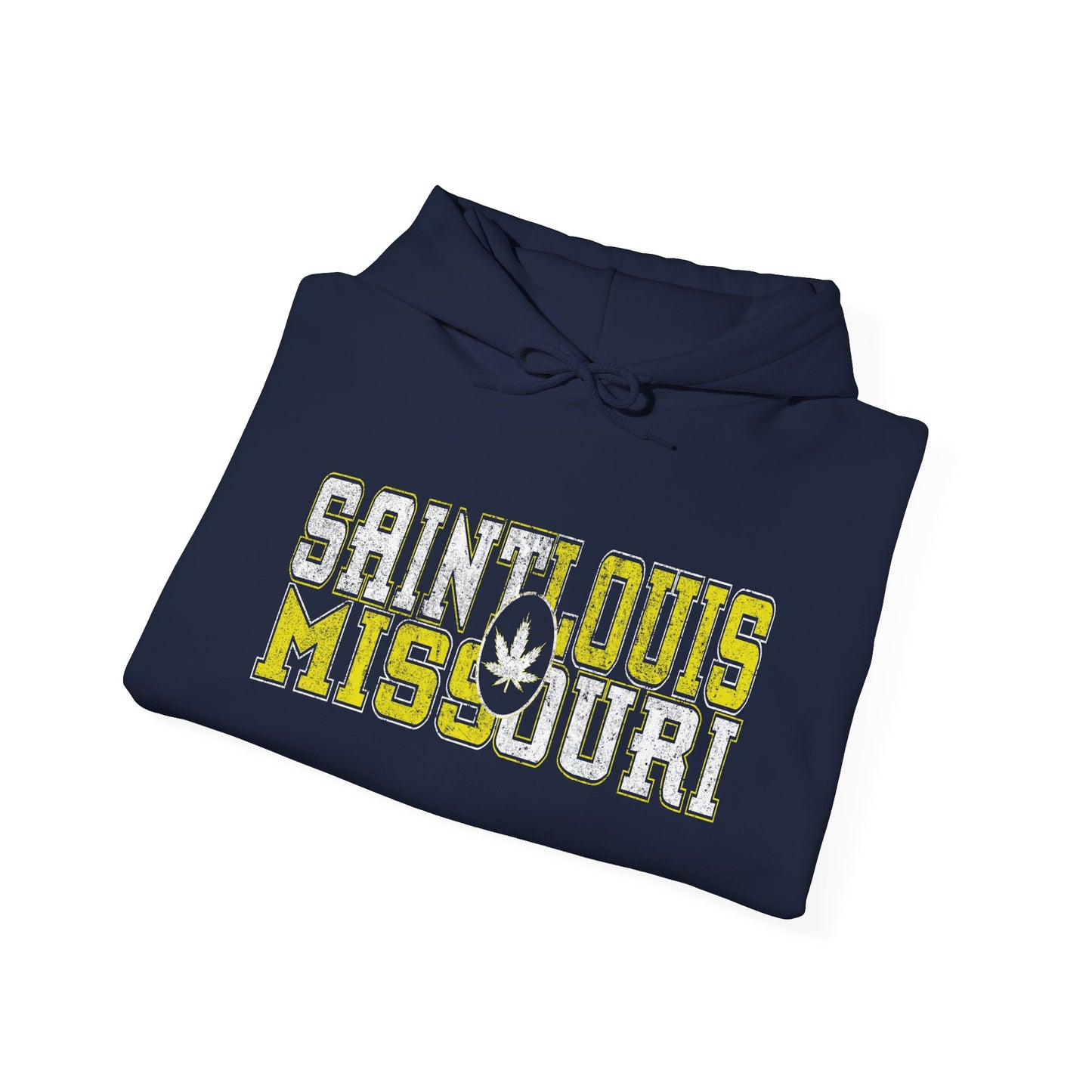 Saint Louis Missouri Hoodie – Retro Collegiate Design with Leaf Emblem