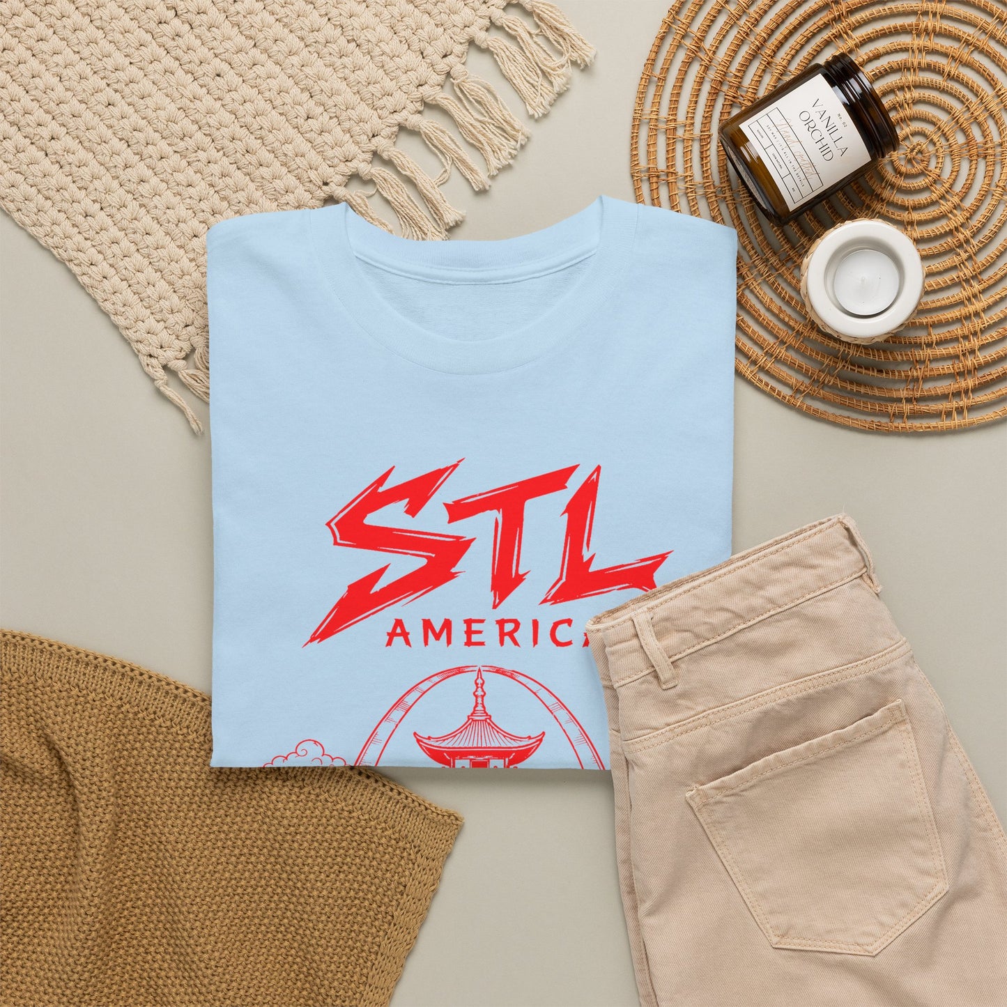 STL Americas Chinese Food T-Shirt — Retro Pagoda Graphic Tee