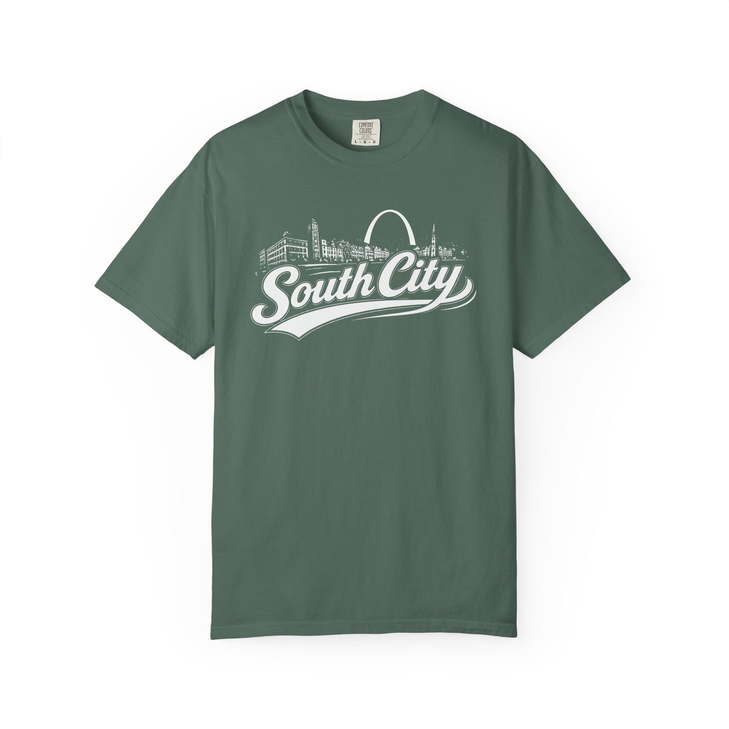 South City St. Louis Shirt Comfort Colors Tee | STL Arch Skyline Graphic | Vintage South City T‑Shirt | Saint Louis Neighborhood Apparel