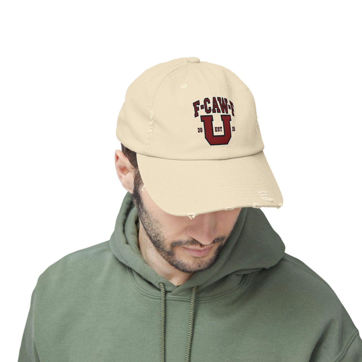 F-CAW-F U Distressed Cap