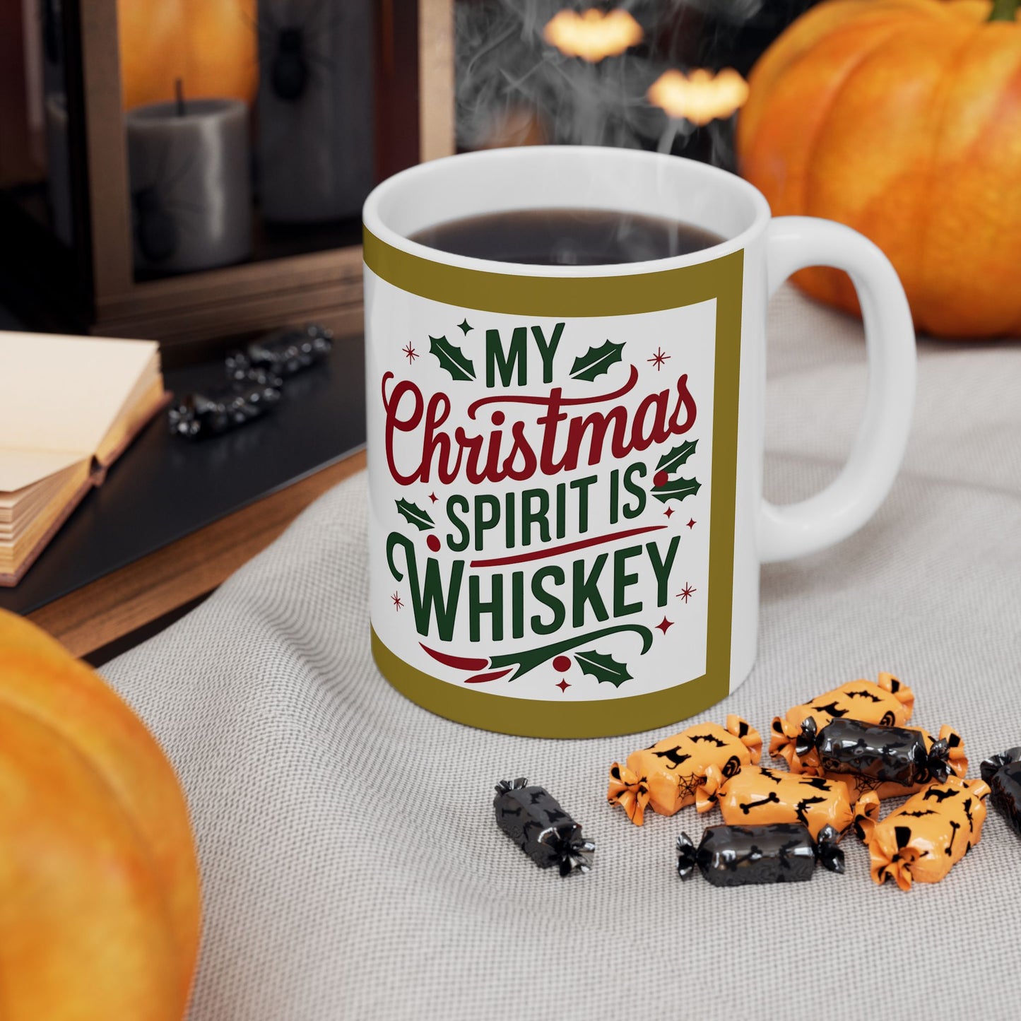 Mug - My Christmas Spirit is Wiskey - Ceramic Mug 11oz 15oz