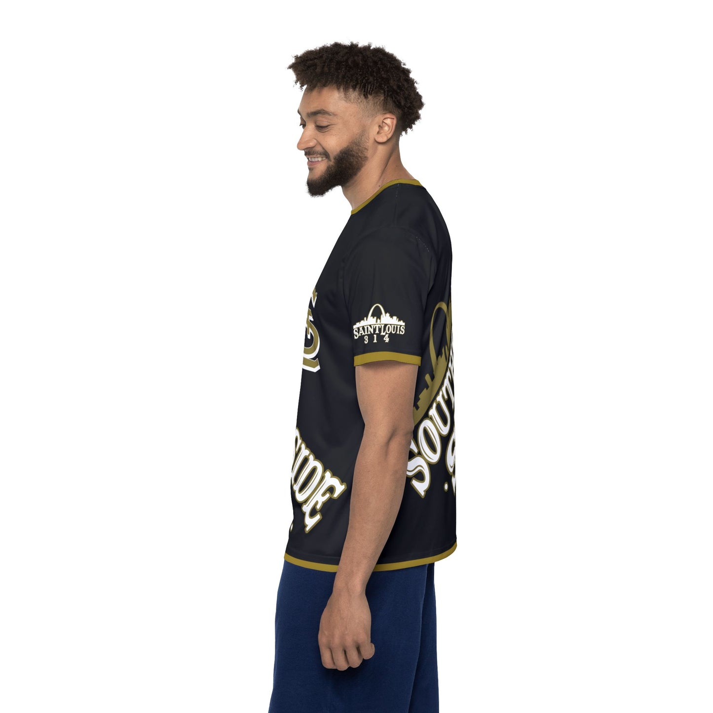 Southside STL All Over Print Sport Jersey (Black)– Gold Skyline Edition