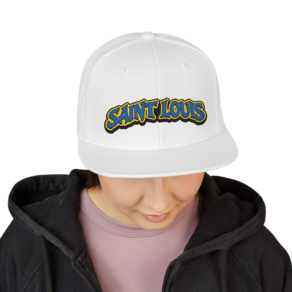 St. Louis Embroidered Snapback Hat — Retro Script Logo Cap