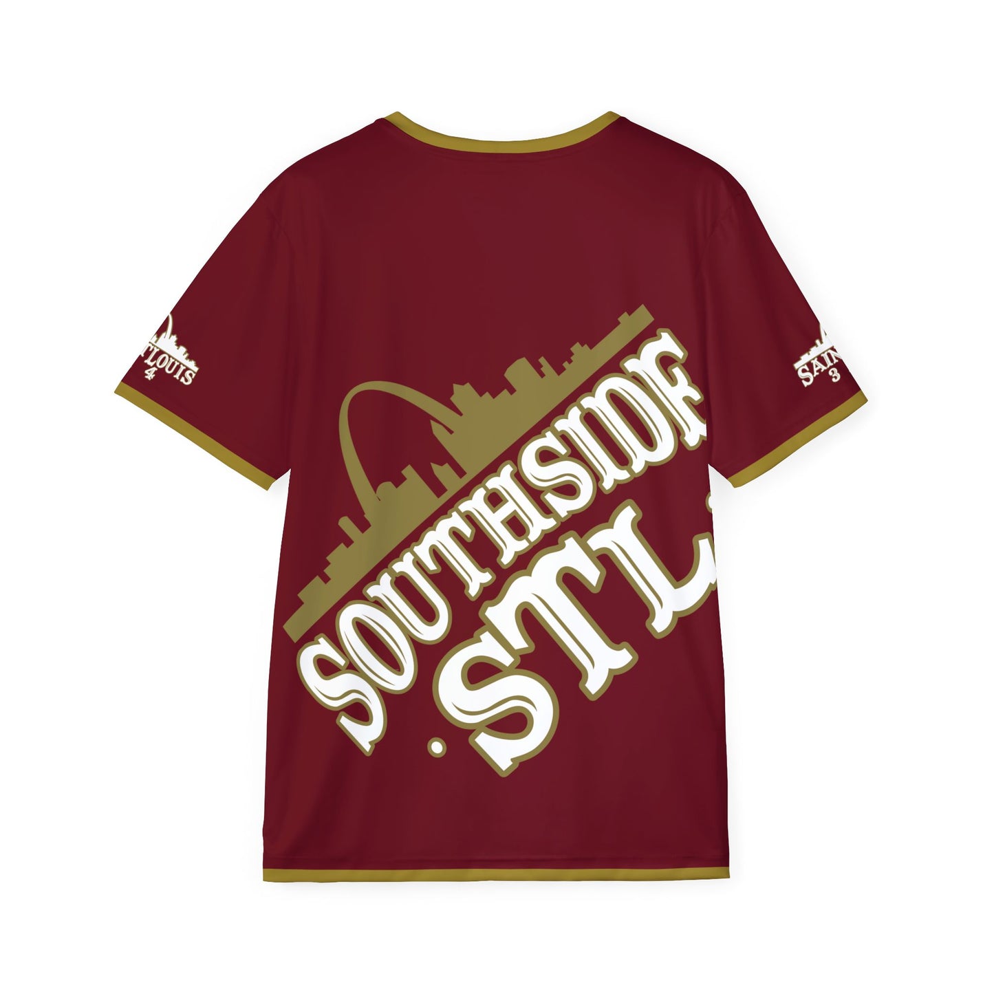 Southside STL All Over Print Sport Jersey (Burgundy)– Gold Skyline Edition