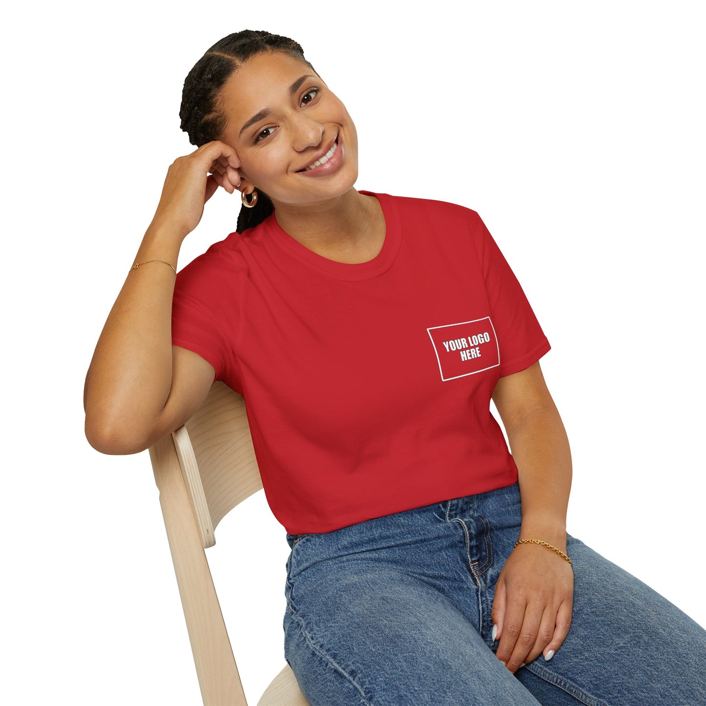 Custom Front Pocket Logo Work T-Shirt