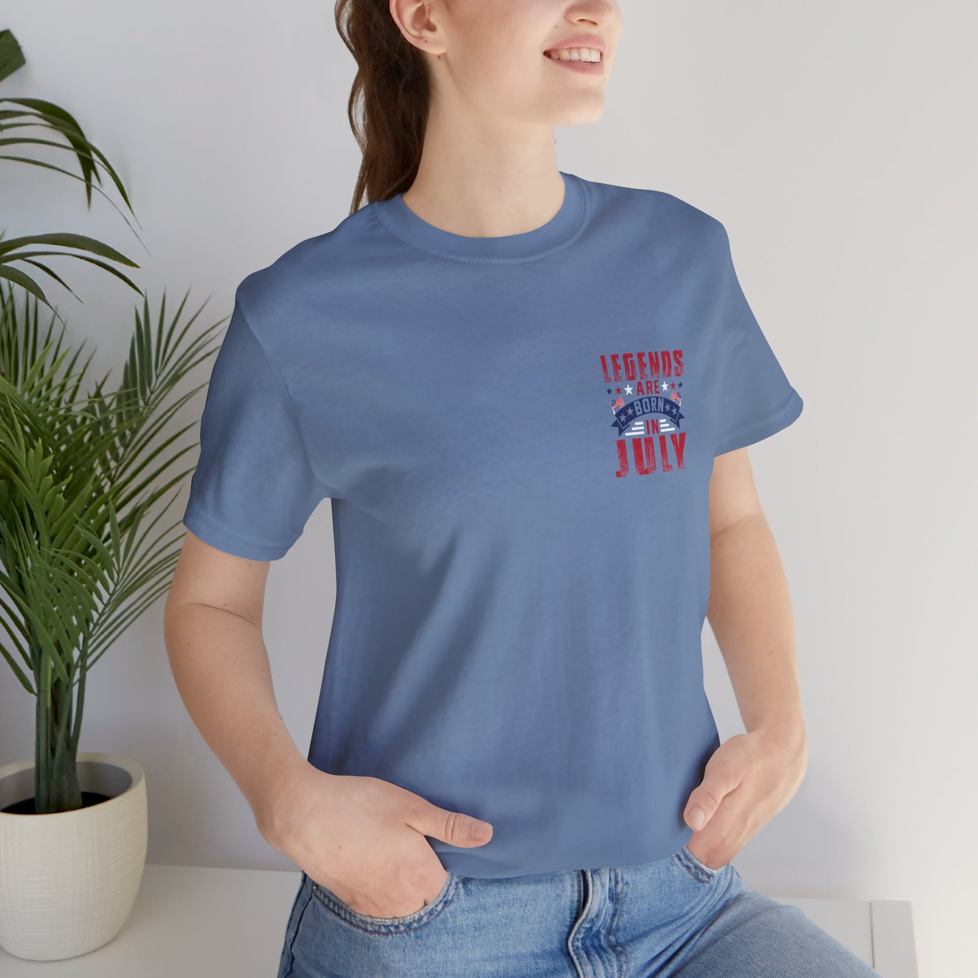 Legends Are Born in July Unisex Jersey Short Sleeve Tee Printify