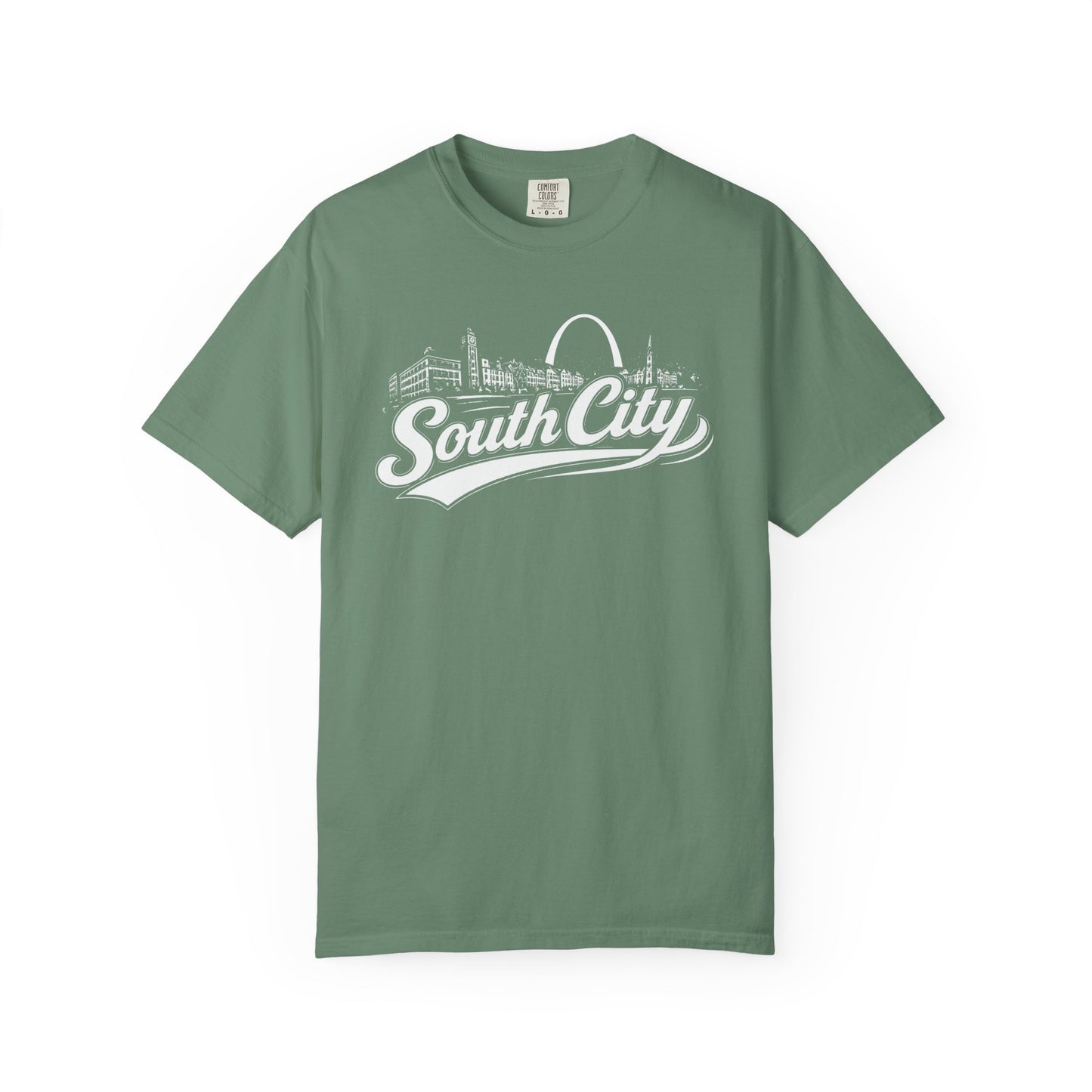 South City St. Louis Shirt Comfort Colors Tee | STL Arch Skyline Graphic | Vintage South City T‑Shirt | Saint Louis Neighborhood Apparel