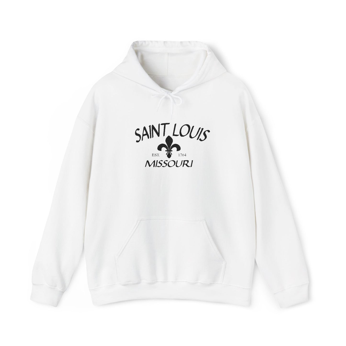 Saint Louis Missouri Embroidered Hoodie (Black Lettering)