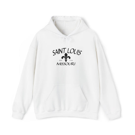 Saint Louis Missouri Embroidered Hoodie (Black Lettering)