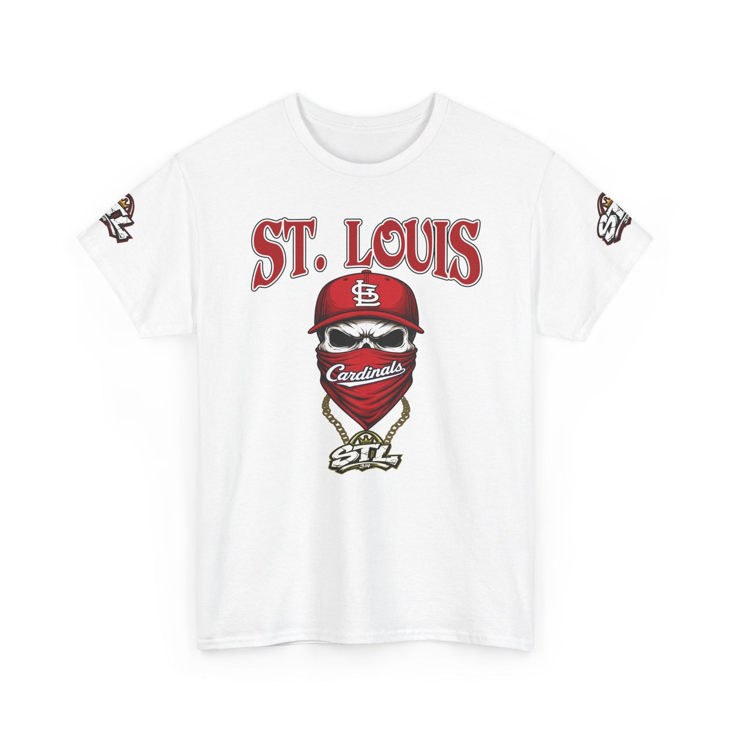 St. Louis Cardinals Masked Fan T-Shirt — STL Baseball Tee ⚠️ Contains AI-generated models
