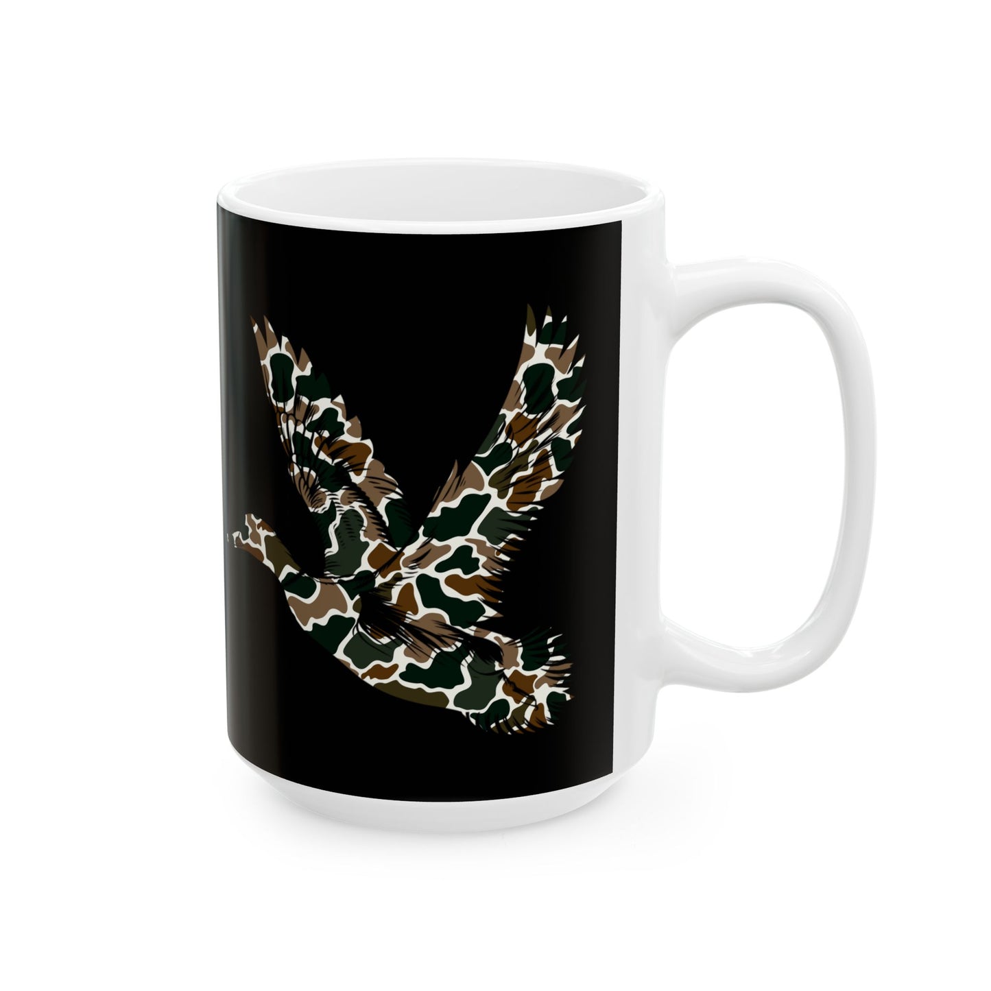Ceramic Mug, (11oz, 15oz)-Camo Duck Theme