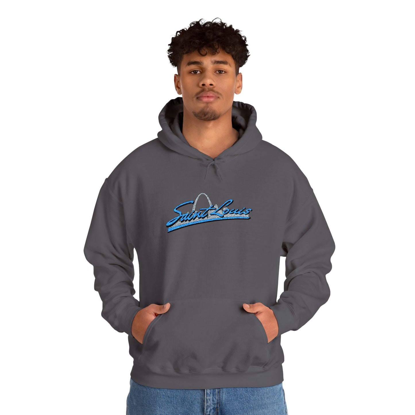 Embroidered Hoodie- Saint Louis Printify