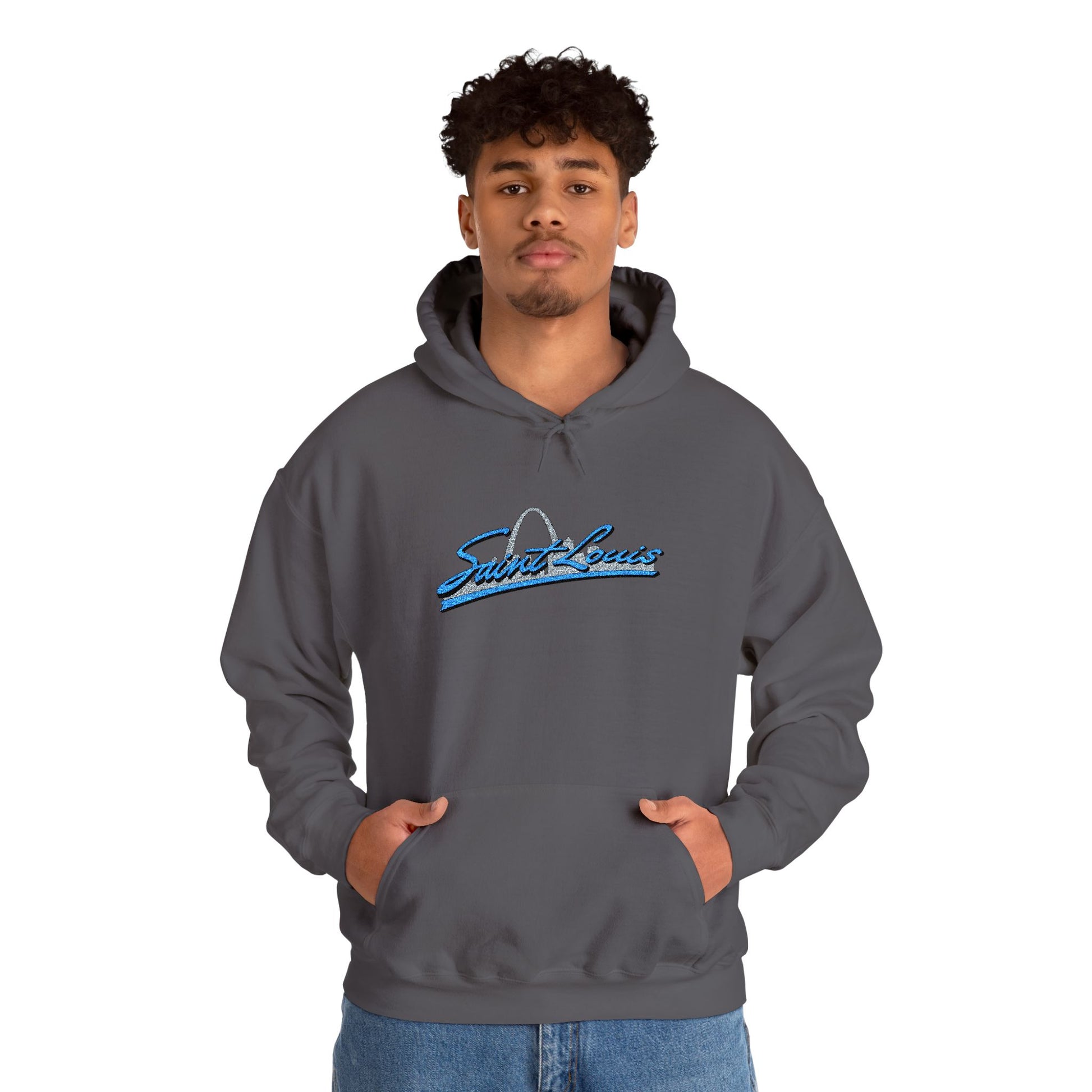 Embroidered Hoodie- Saint Louis Printify