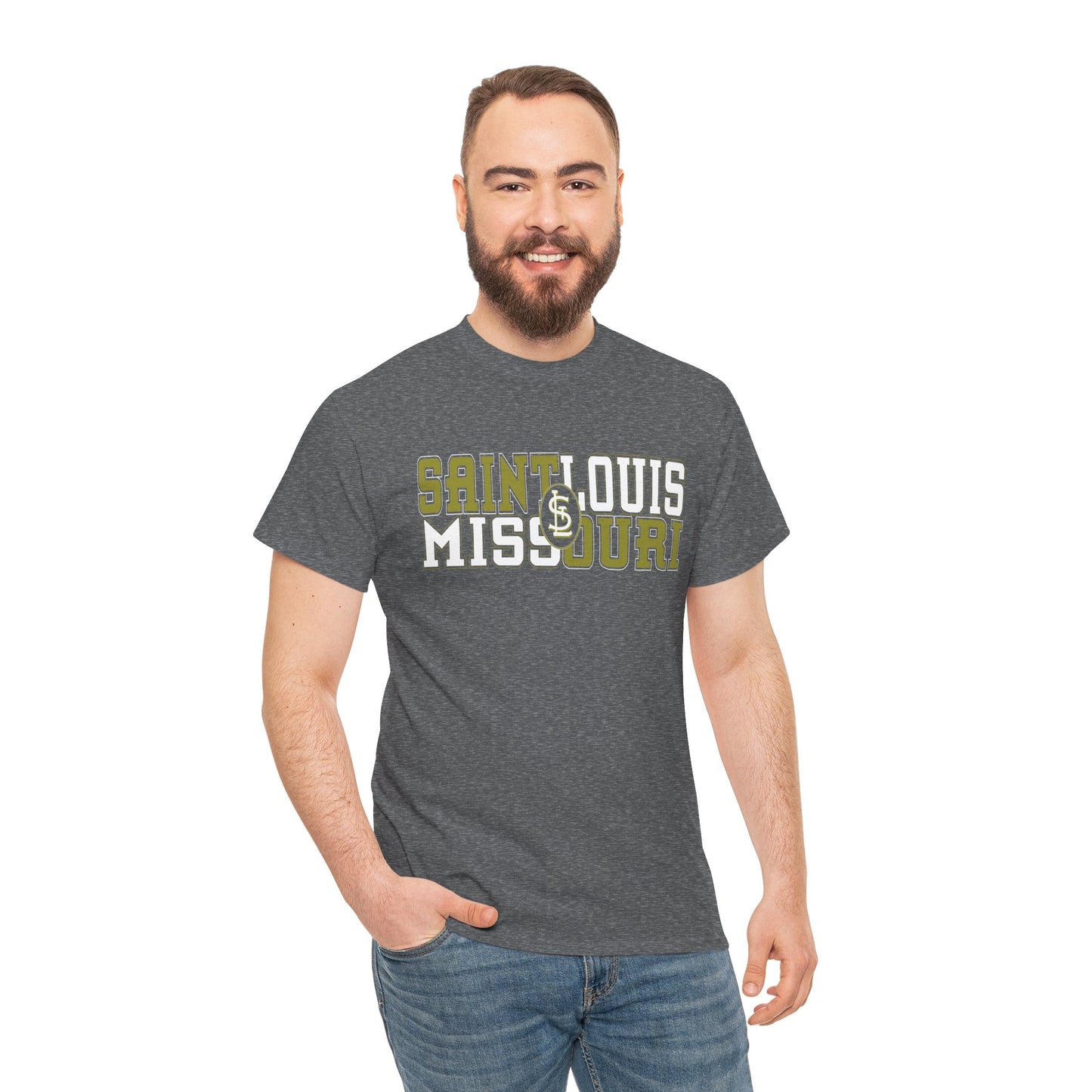 St Louis Missouri Gold & White Unisex Tee