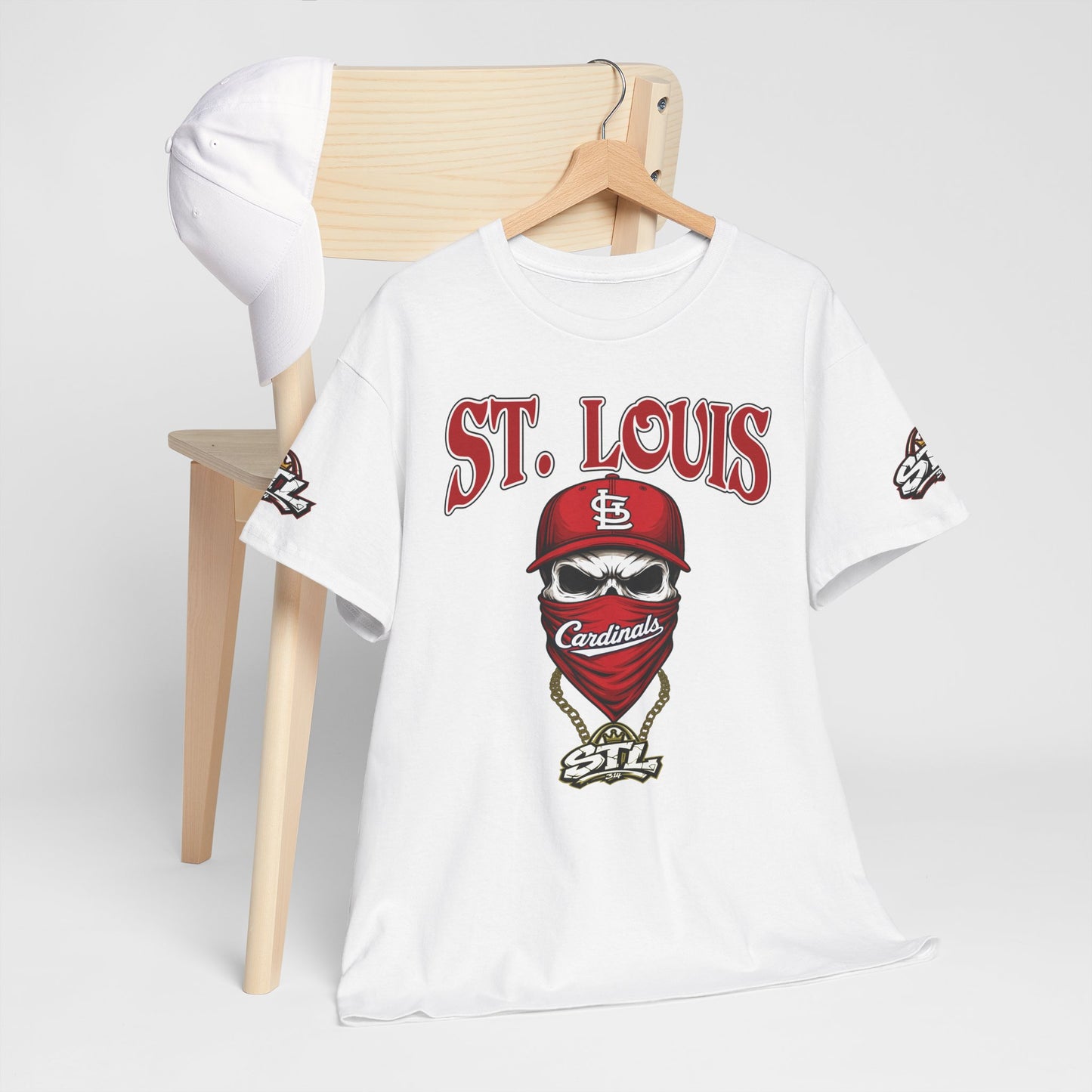 St. Louis Cardinals Masked Fan T-Shirt — STL Baseball Tee ⚠️ Contains AI-generated models