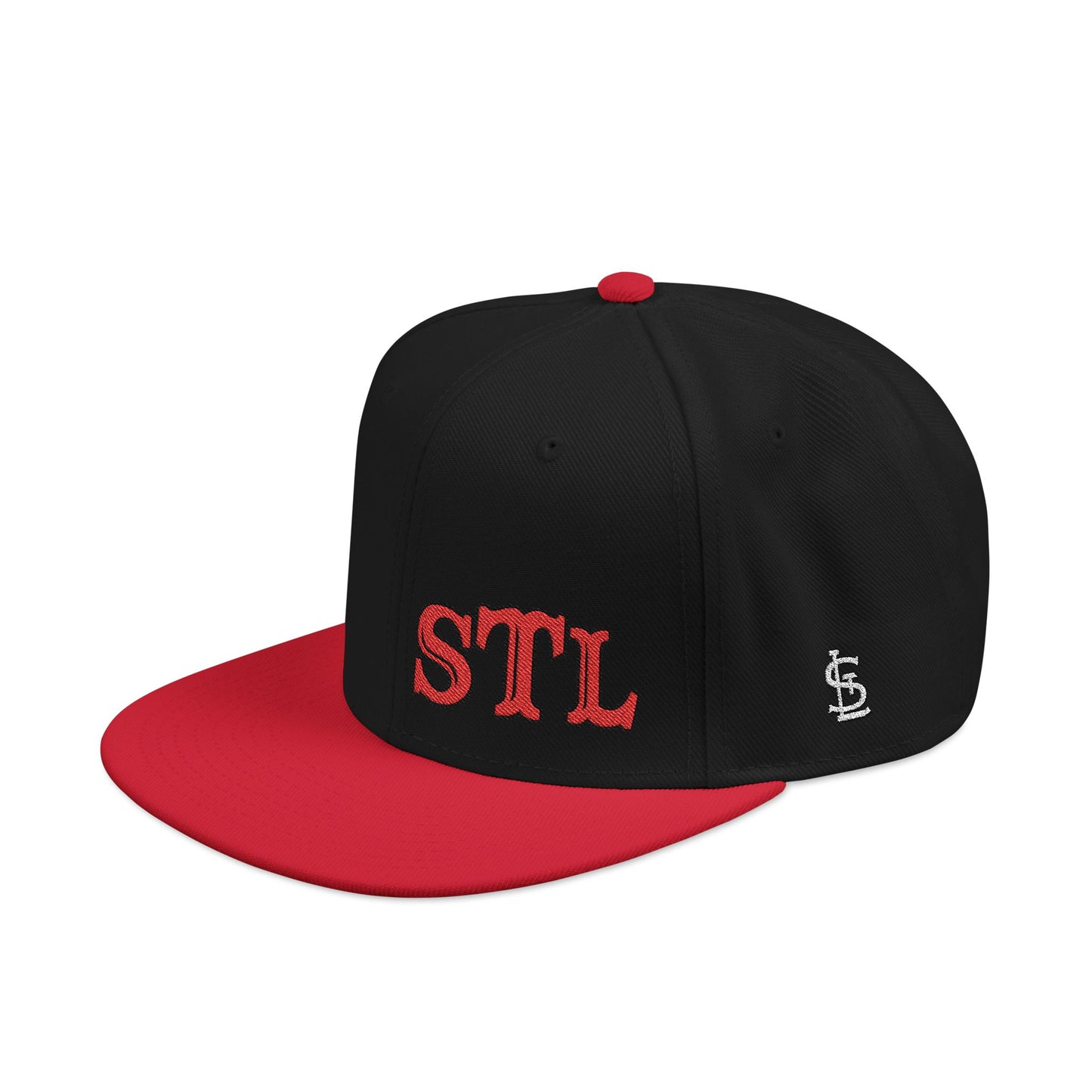 STL Embroidered Snapback Hat-Red & Black Lettering