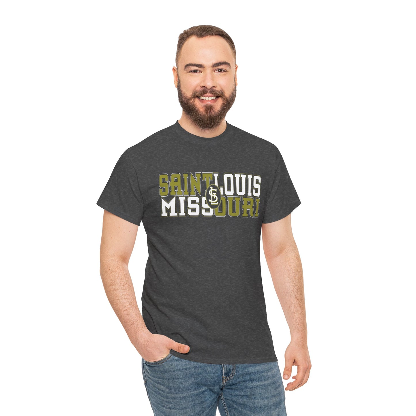 St Louis Missouri Gold & White Unisex Tee