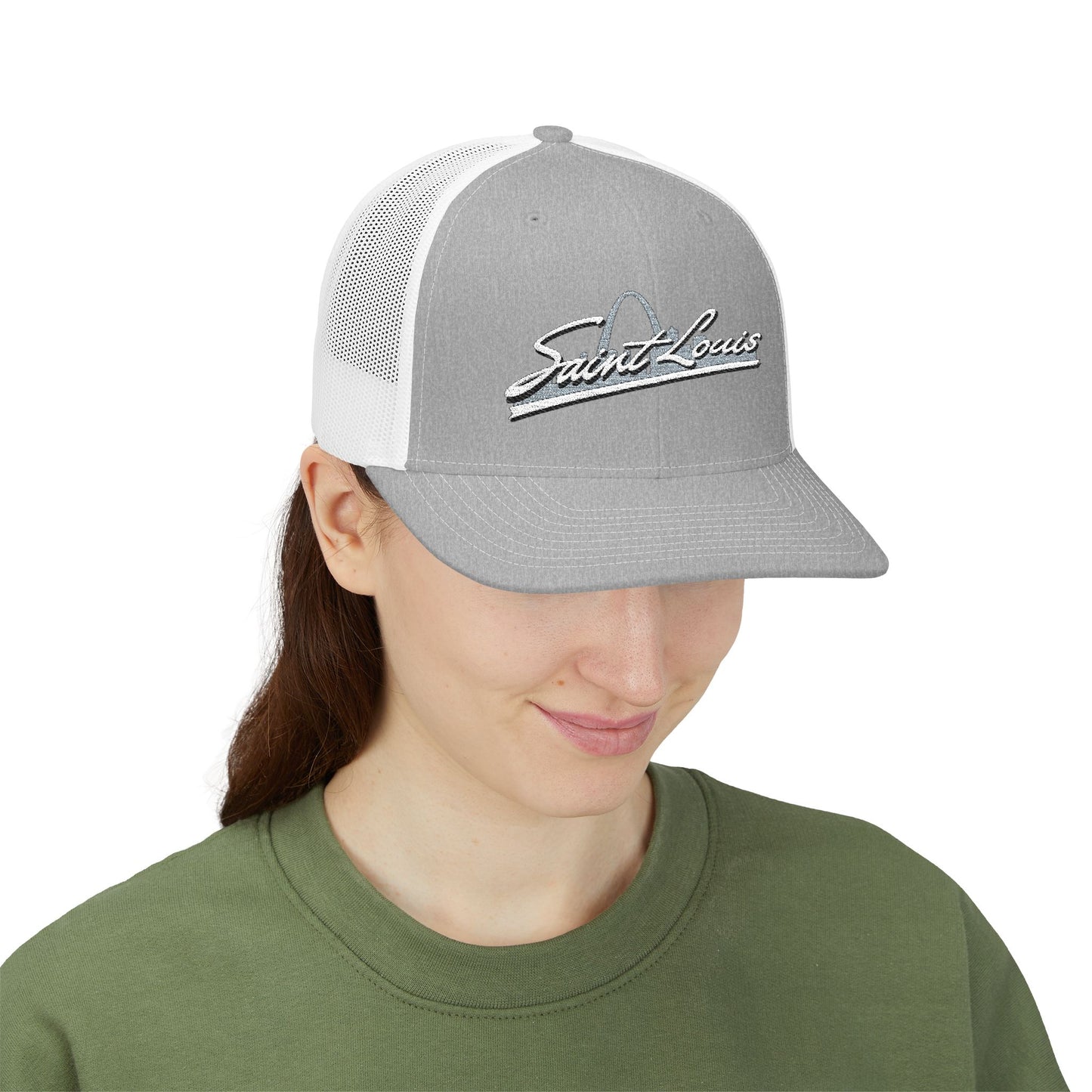 Embroidered Snapback Trucker Cap - Saint Louis Logo Printify