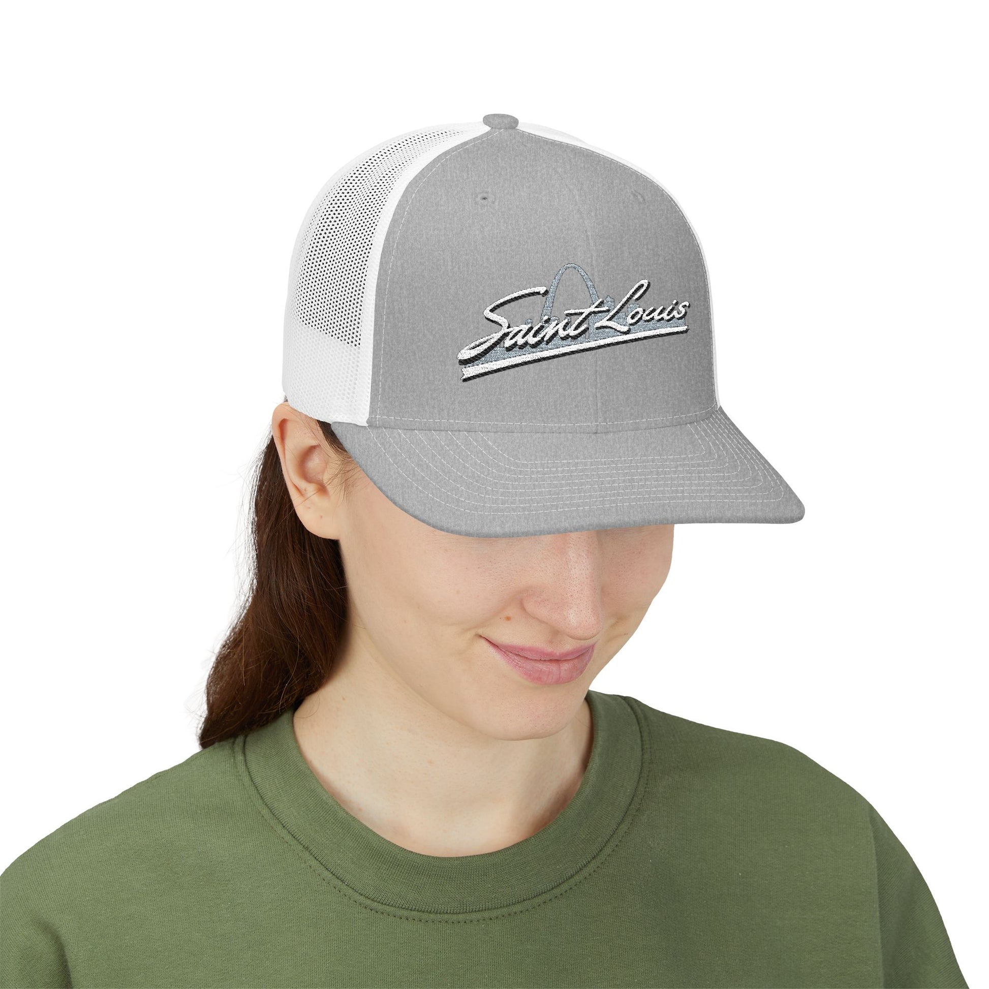 Embroidered Snapback Trucker Cap - Saint Louis Logo Printify