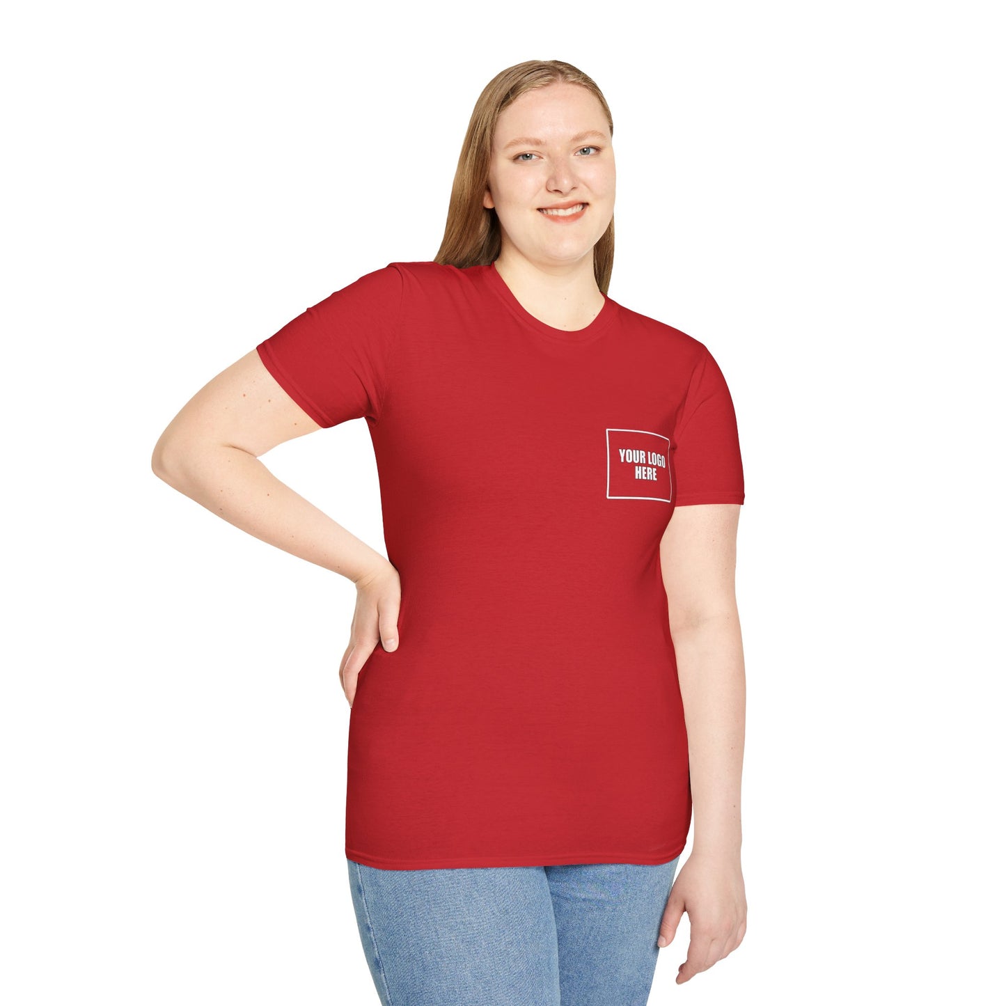 Custom Front Pocket Logo Work T-Shirt