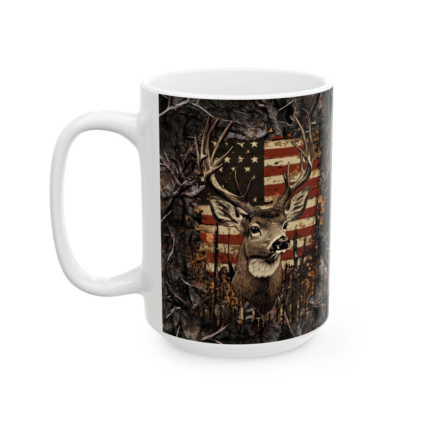 Ceramic Mug, (11oz, 15oz) American Hunter Design