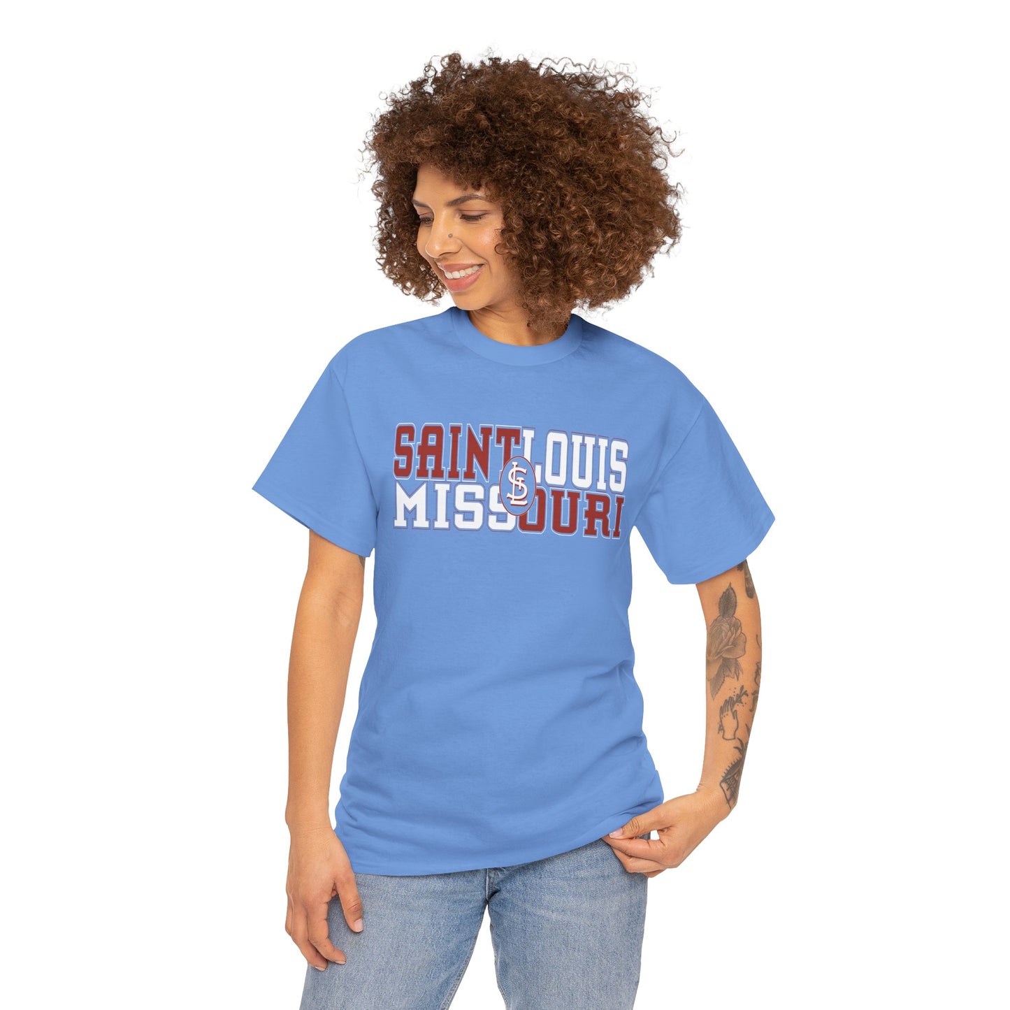 St Louis Missouri Unisex Tee in Red & White